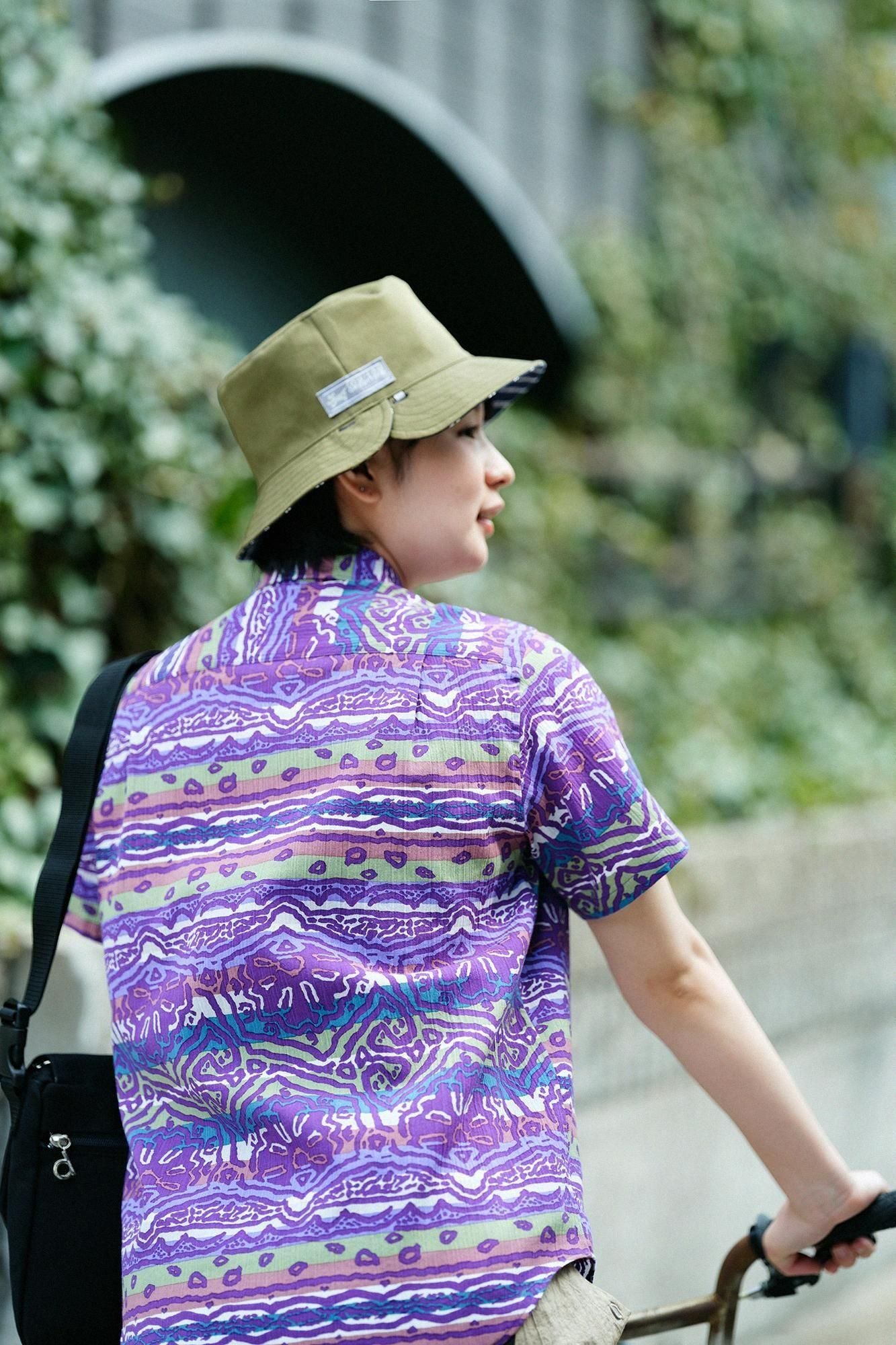 【期間限定10%OFF】高島縮棉 20/20短袖襯衫/撩亂(※預計於4月29日~5月2日左右發貨)