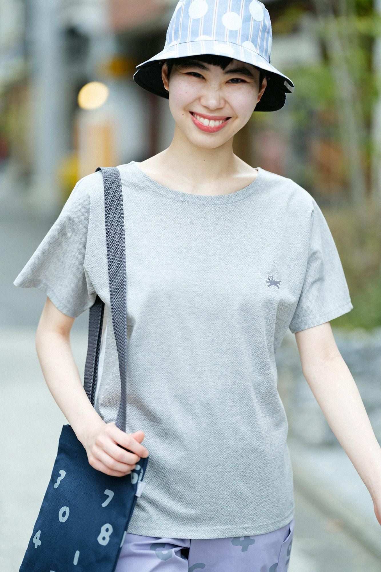 【期間限定10%OFF】鹿之子編模切T-shirt/灰白色×象牙白(※預計於4月29日~5月2日左右發貨)