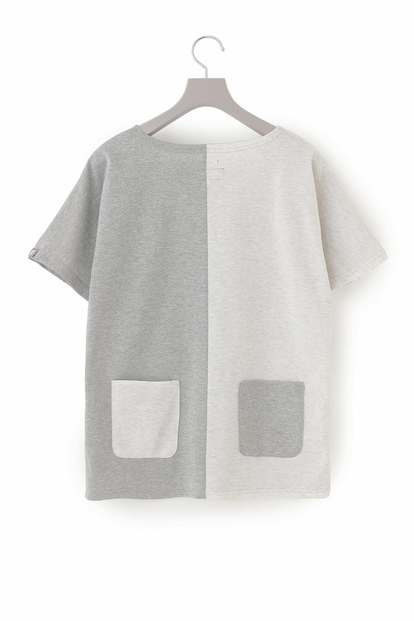 【期間限定10%OFF】鹿之子編模切T-shirt/灰白色×象牙白(※預計於4月29日~5月2日左右發貨)