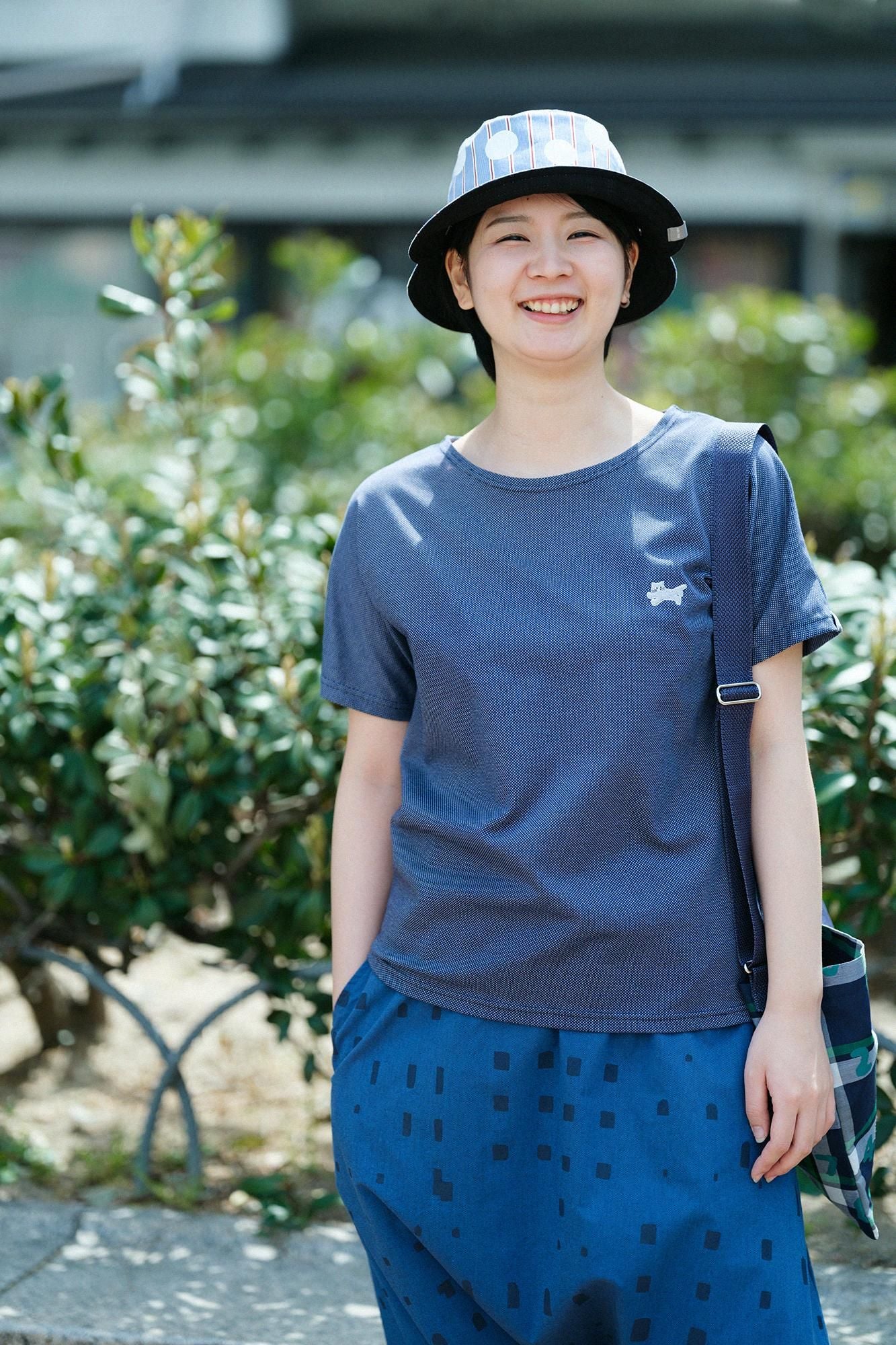 【net limited】KanoGorgeousNiTsuTo Die-cut T-shirt/Heather Navy×Heather Blue