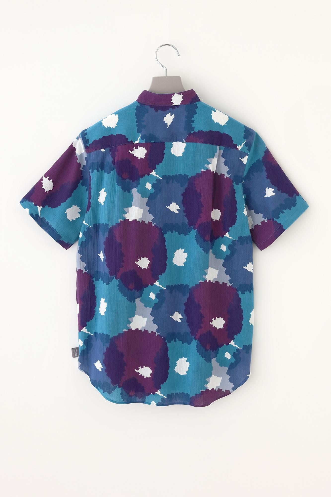 Chizimi Cotton 20/20 Stand Collar Short Sleeve Shirt / Full Bloom