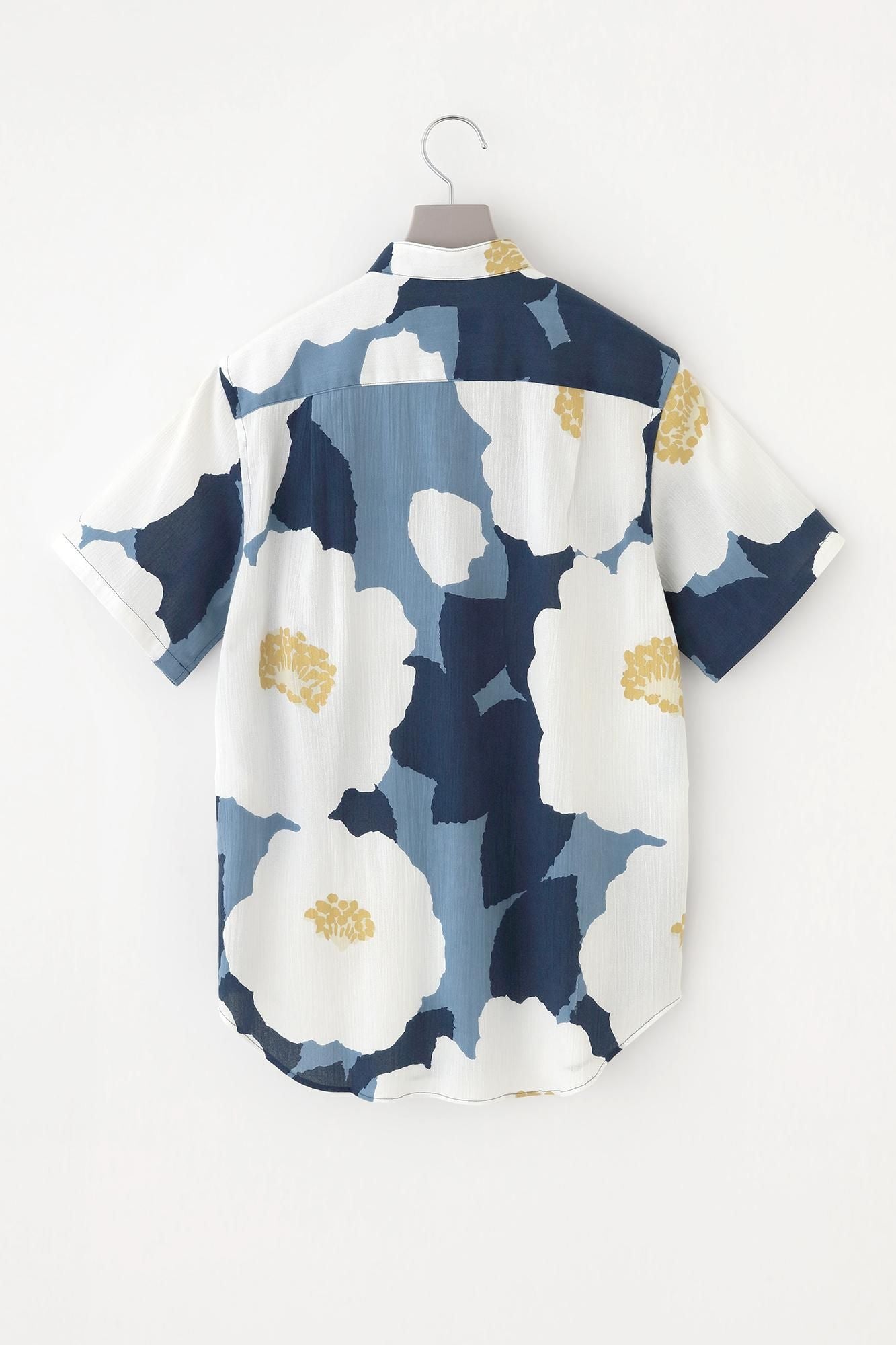 【期間限定10%OFF】高島縮棉 20/20立領短袖襯衫/春蘭(※預計於4月29日~5月2日左右發貨)