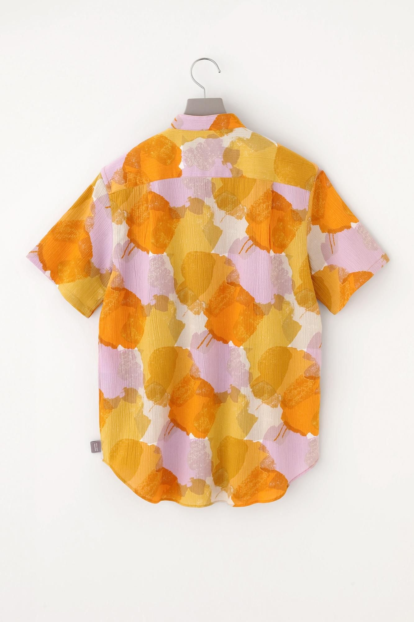 Chizimi Cotton 20/20 Stand Collar Short Sleeve Shirt / Vague