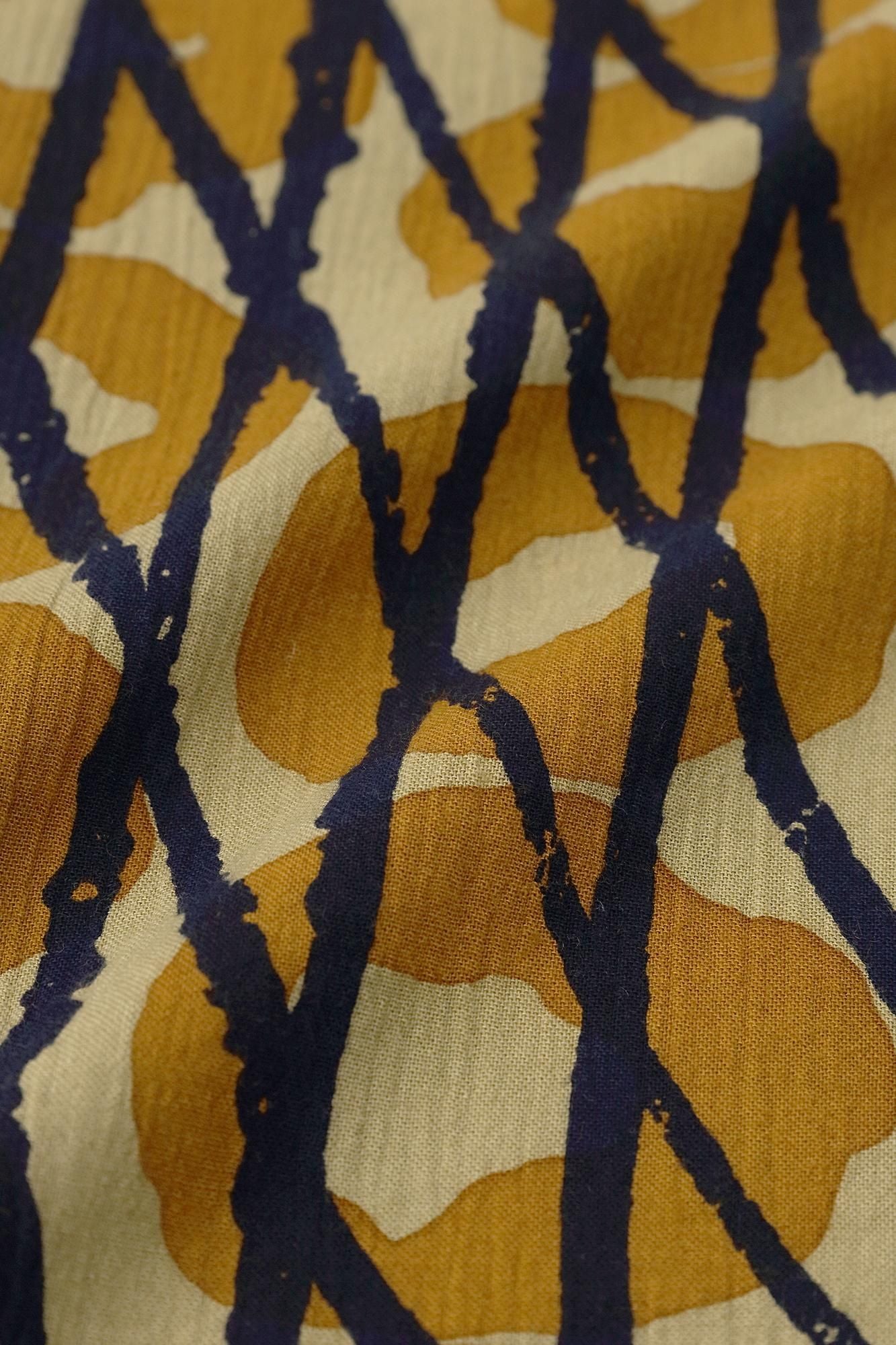 【net限定】高島縮 20/20 スタンドカラー半袖シャツ/嵐(あらし)