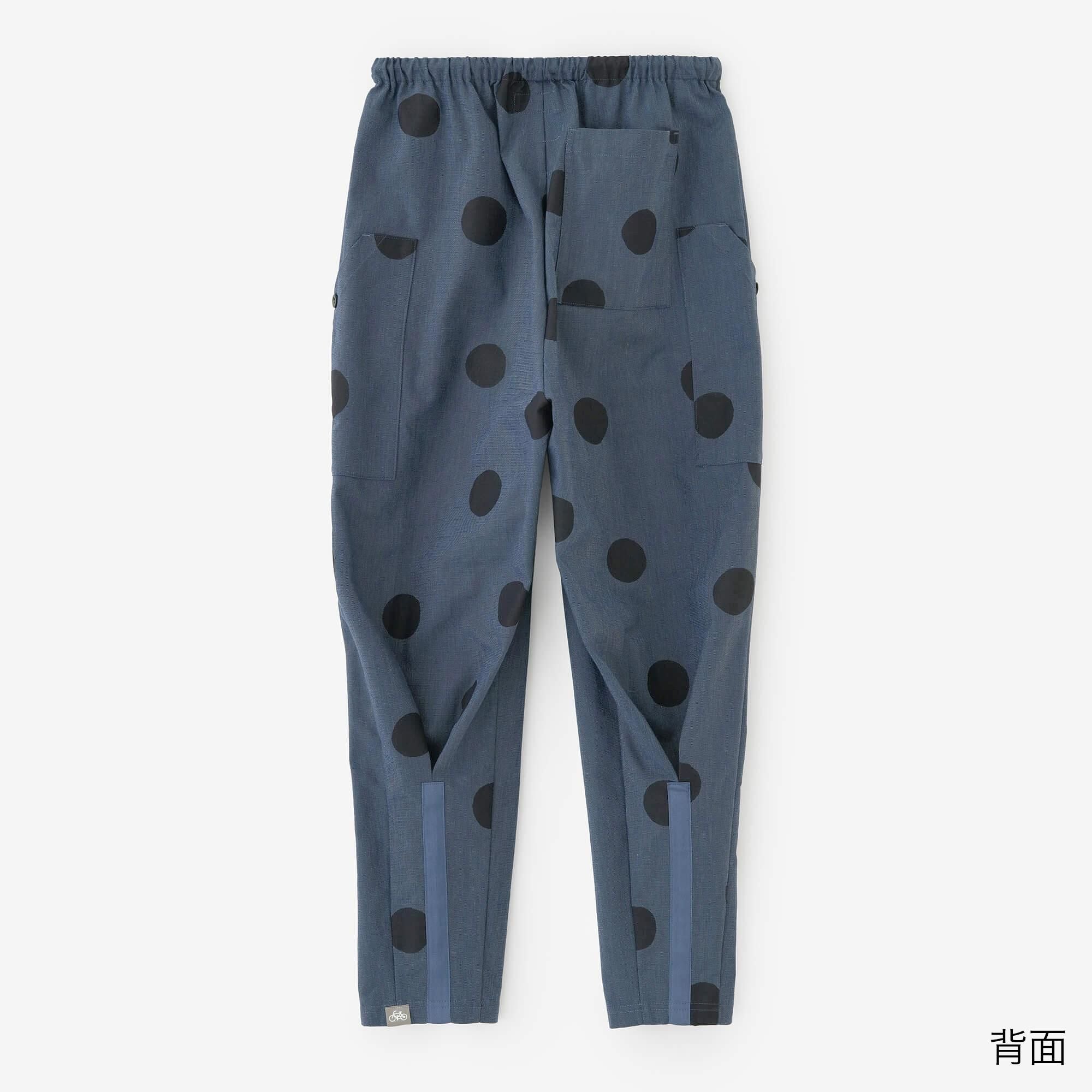 【期間限定10%OFF】棉×Coolmax(R) BIKE 修腿馬術褲/淺藏青×圓點 間疏(※預計於4月29日~5月2日左右發貨)