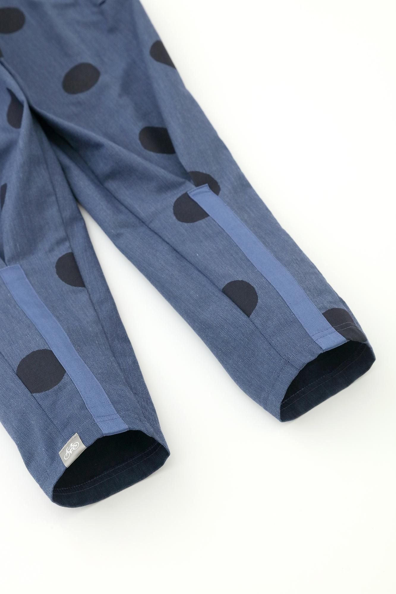 【期間限定10%OFF】棉×Coolmax(R) BIKE 修腿馬術褲/淺藏青×圓點 間疏(※預計於4月29日~5月2日左右發貨)