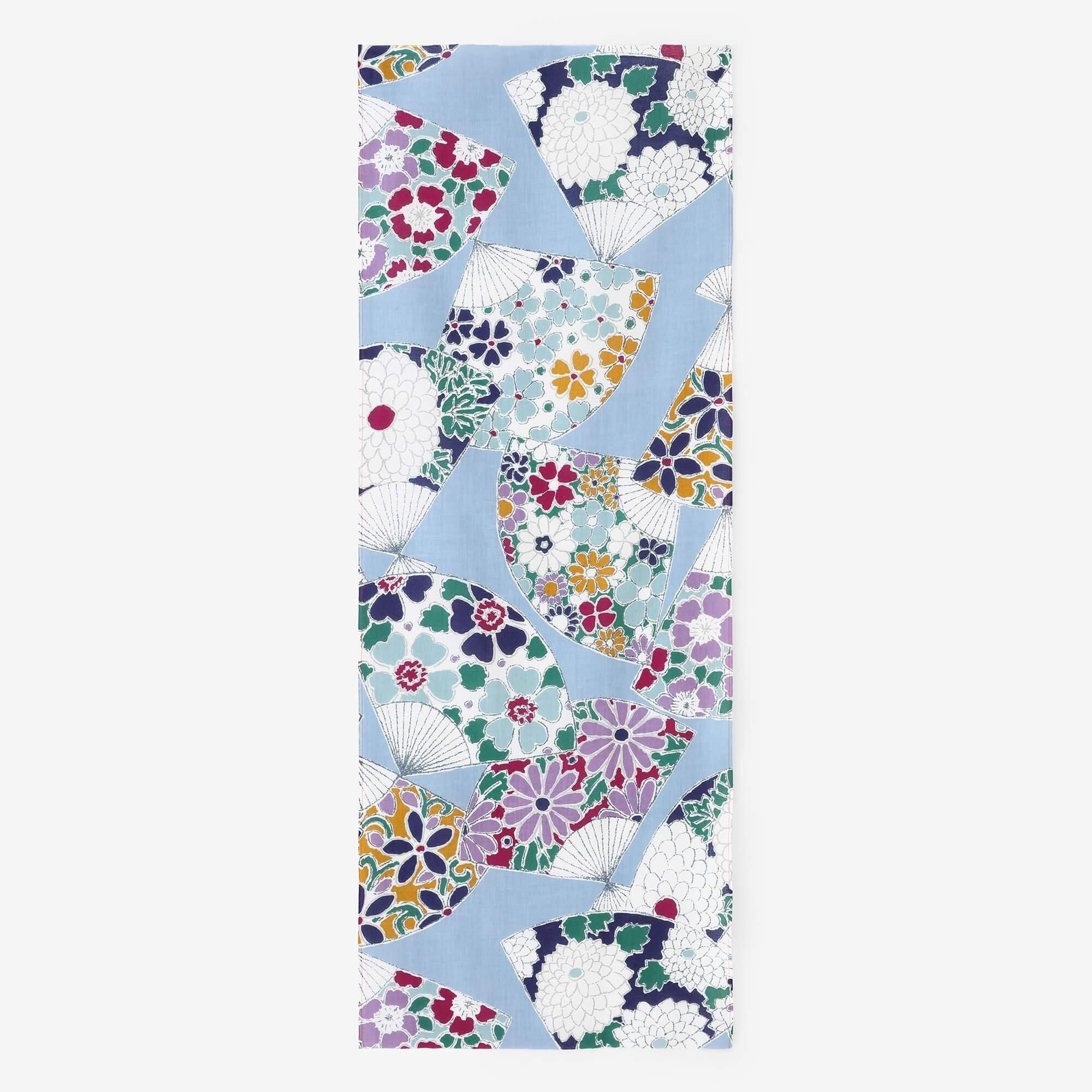 Ise cotton textile tenugui / fan (ougi) asahanada