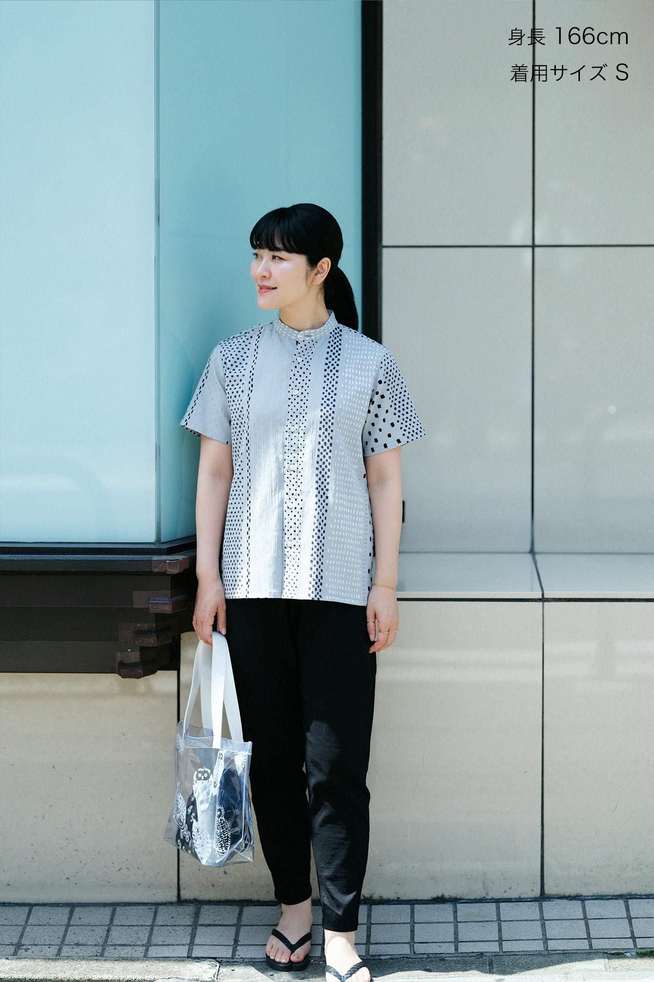 takashima chiku 20/20支架领子短袖衬衫SP/ararijima