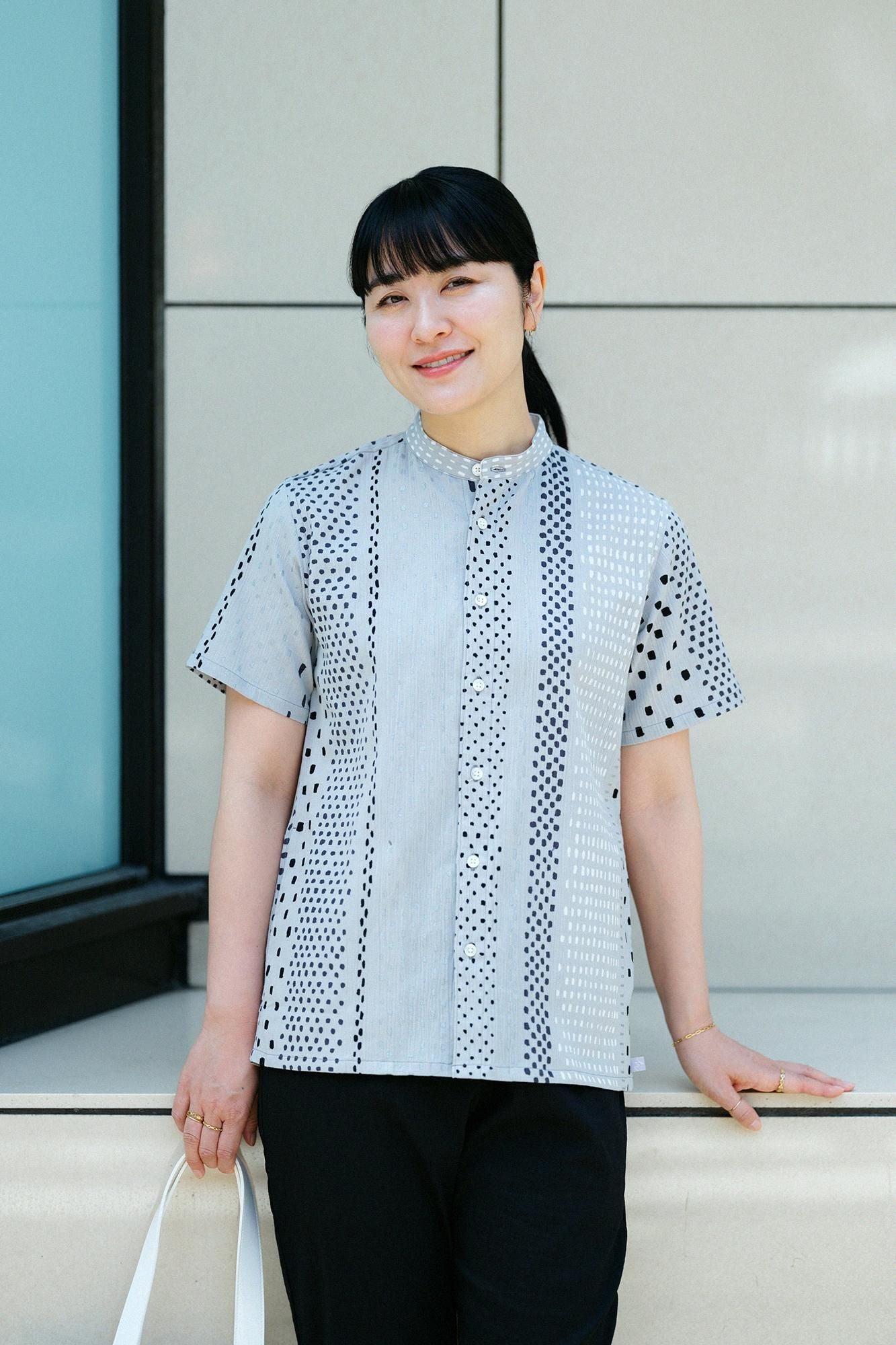 takashima chiku 20/20支架领子短袖衬衫SP/ararijima