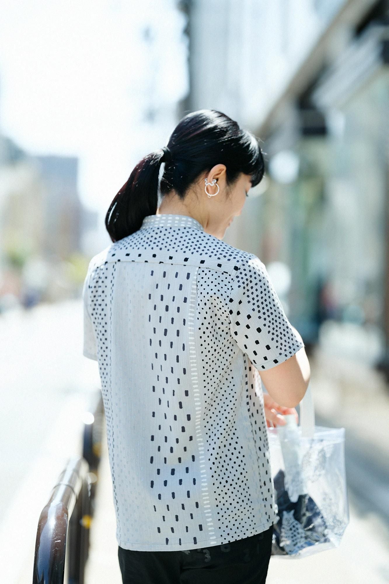 takashima chiku 20/20支架领子短袖衬衫SP/ararijima