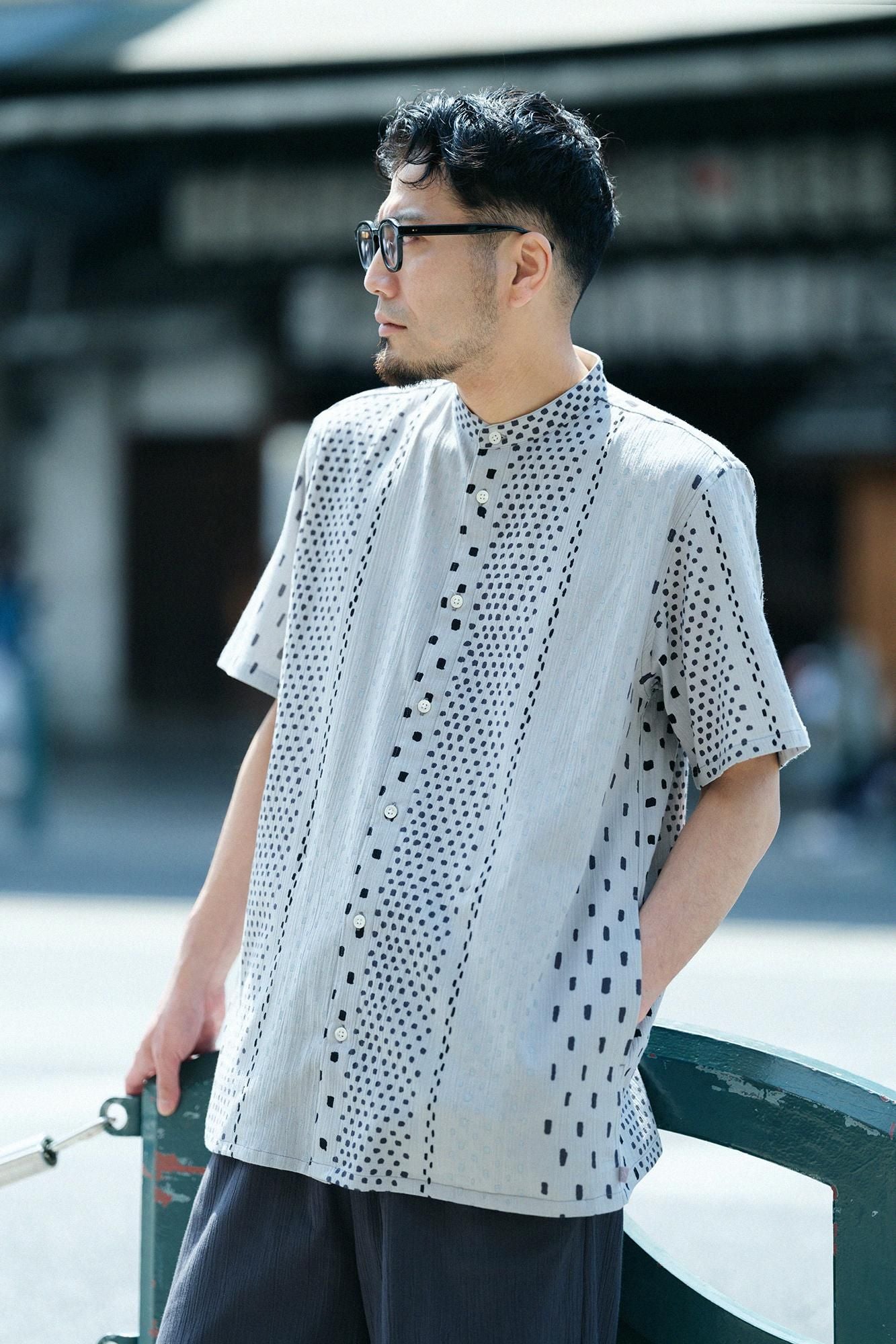 takashima chiku 20/20支架领子短袖衬衫SP/ararijima