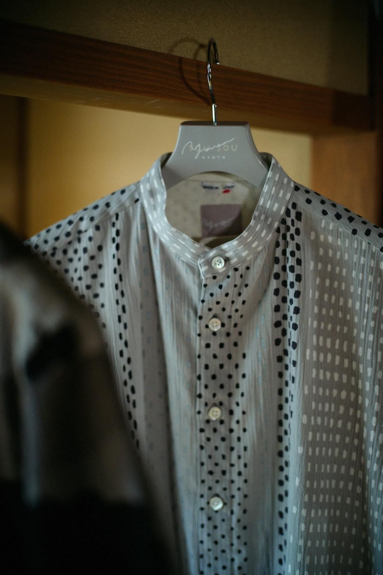 takashima chiku 20/20支架领子短袖衬衫SP/ararijima