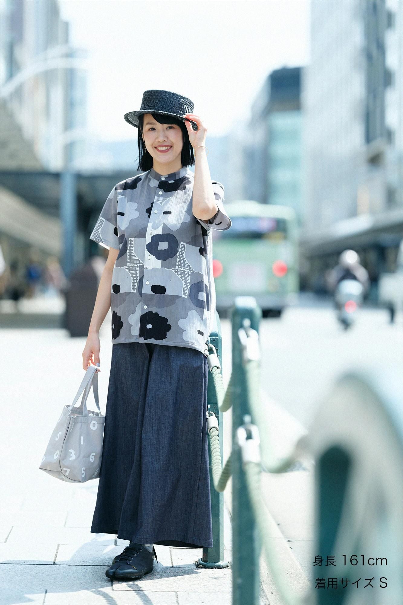 takashima chiku 20/20支架领子短袖衬衫SP/Oshihana