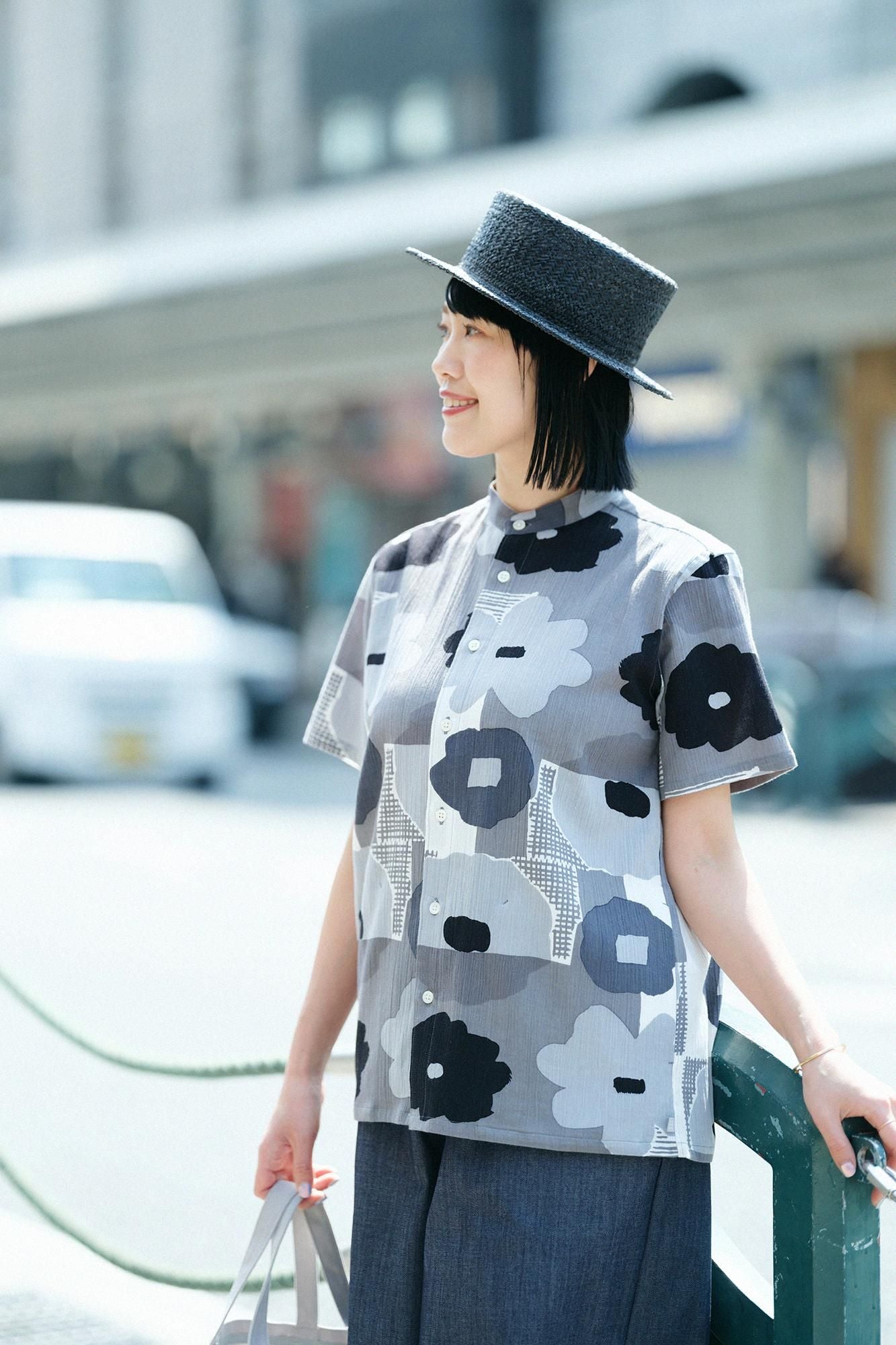 takashima chiku 20/20支架领子短袖衬衫SP/Oshihana