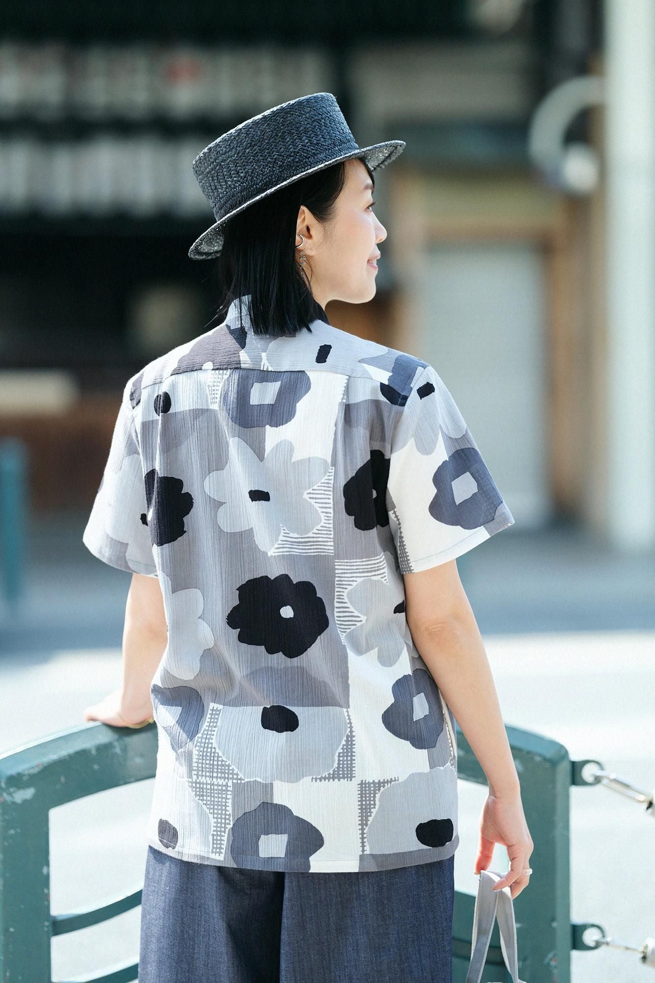 takashima chiku 20/20支架领子短袖衬衫SP/Oshihana