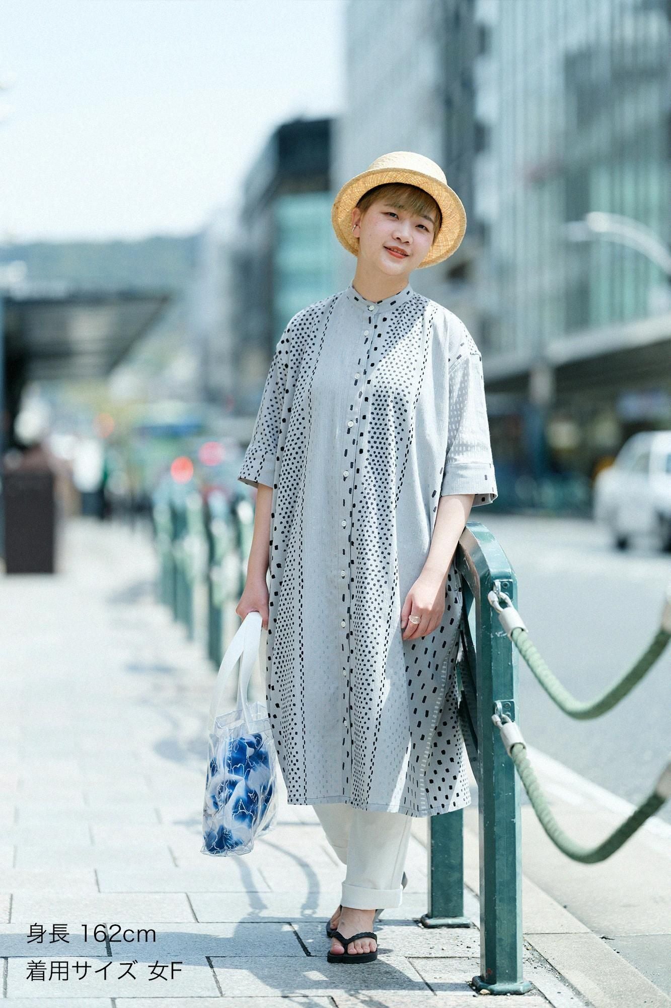 타카시마치지미 20/20 그란 셔츠 원피스 6/4 슬리브/아라레지마