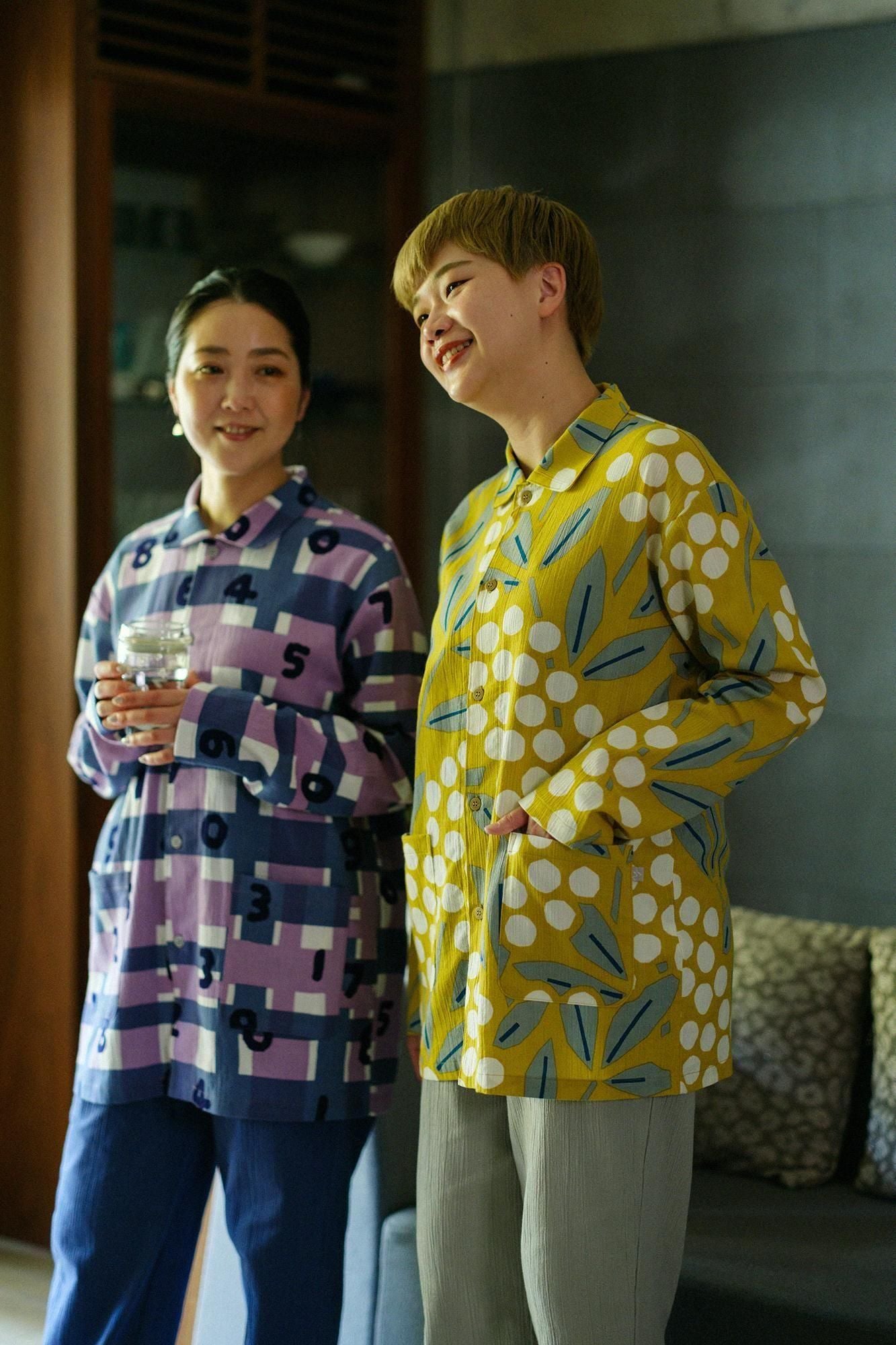 【官網先行販售】高島縮棉 20/20圖案紋樣居家服/ SO-SU-U十數和隨性格子×群青(※預計於5月上旬發送)