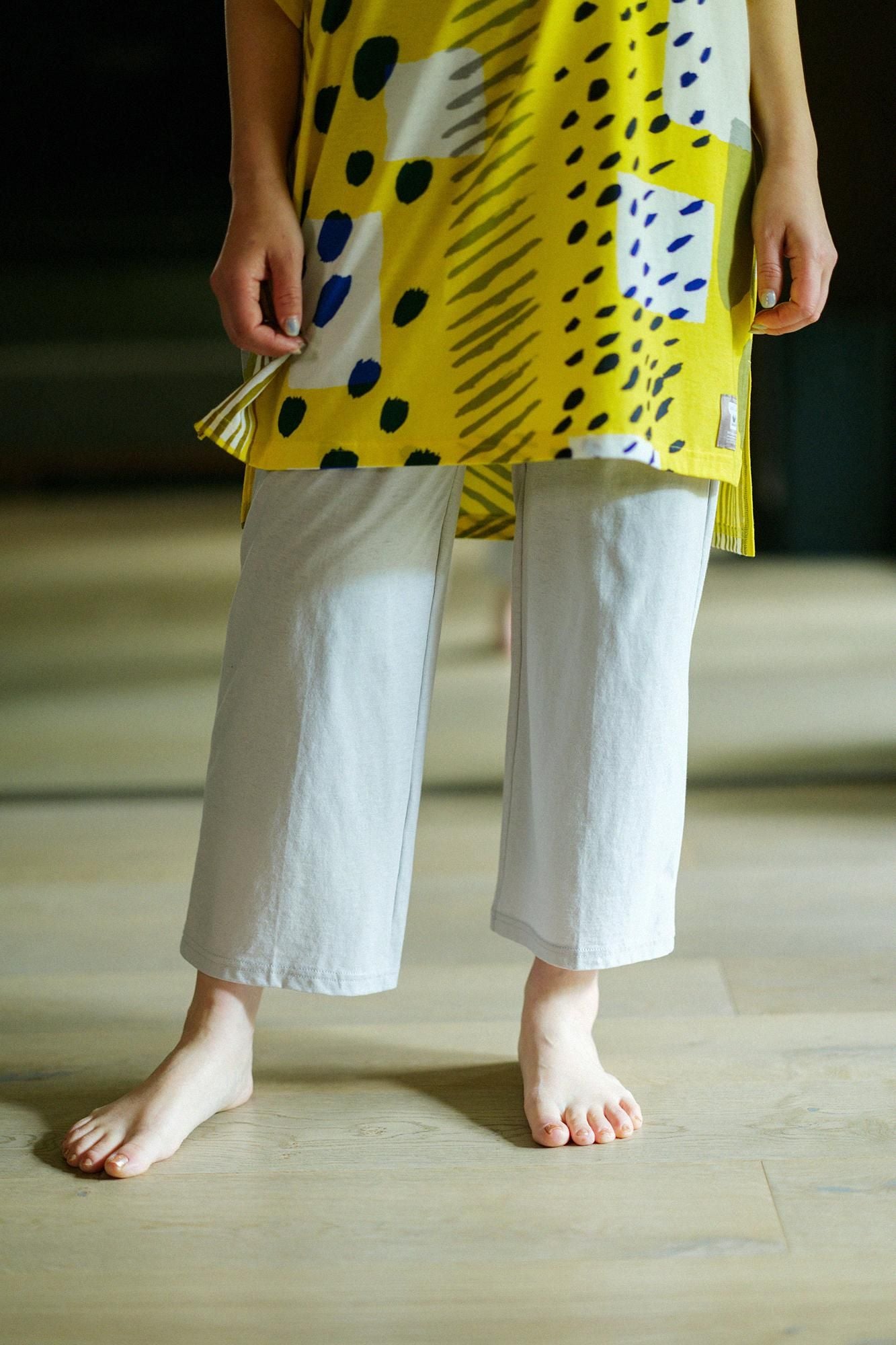 【net limited】SOU・SOU×Wacoal Kan Kantoui short-length top and bottom / Alley Lemon Color