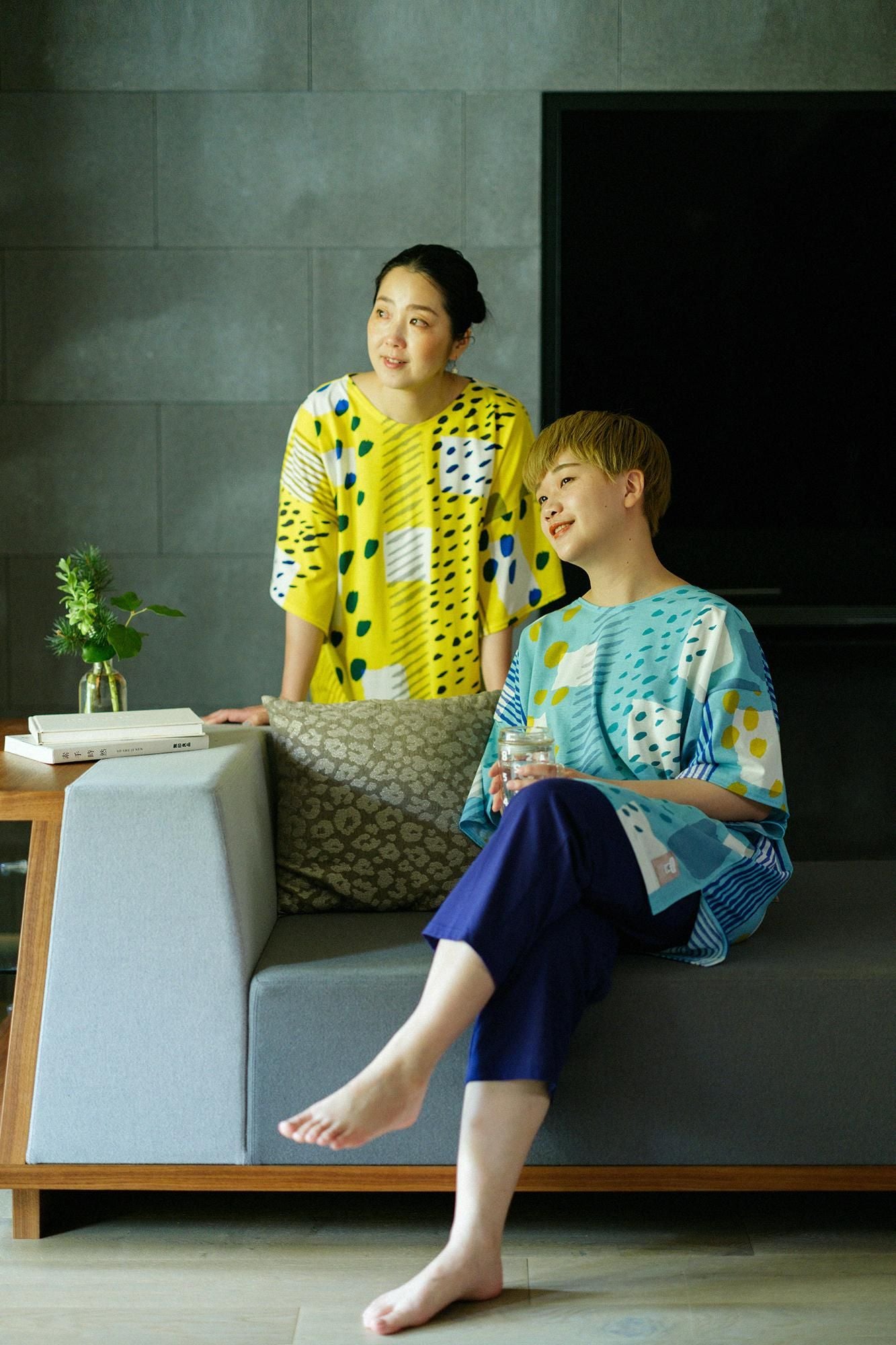 【net limited】SOU・SOU×Wacoal Kan Kantoui short-length top and bottom / Alley Lemon Color