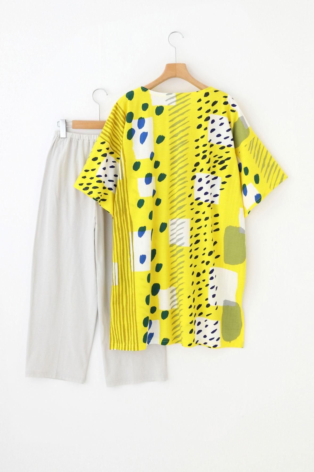 【net limited】SOU・SOU×Wacoal Kan Kantoui short-length top and bottom / Alley Lemon Color