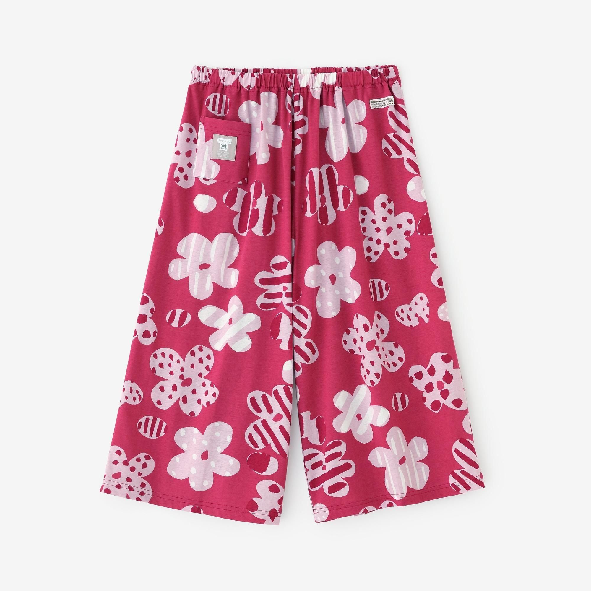 【官網限定】SOU・SOU×華歌爾寬闊腿褲短版/綻放深紅色