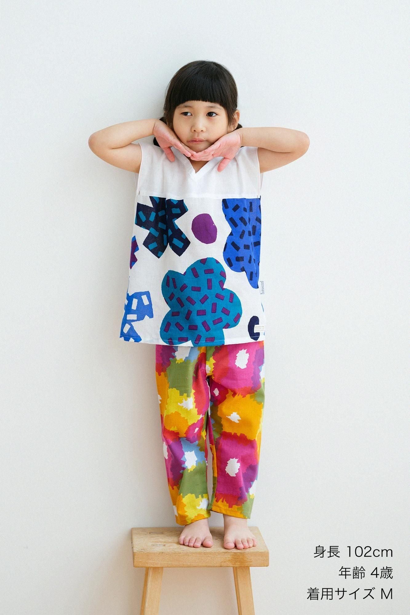 ●伊勢木棉 童裝長褲/盛開