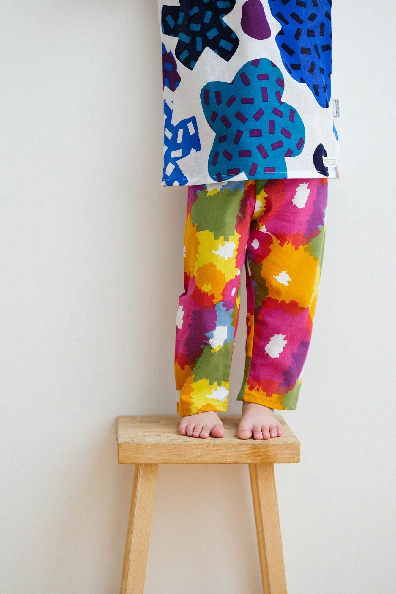 ●伊勢木棉 童裝長褲/盛開