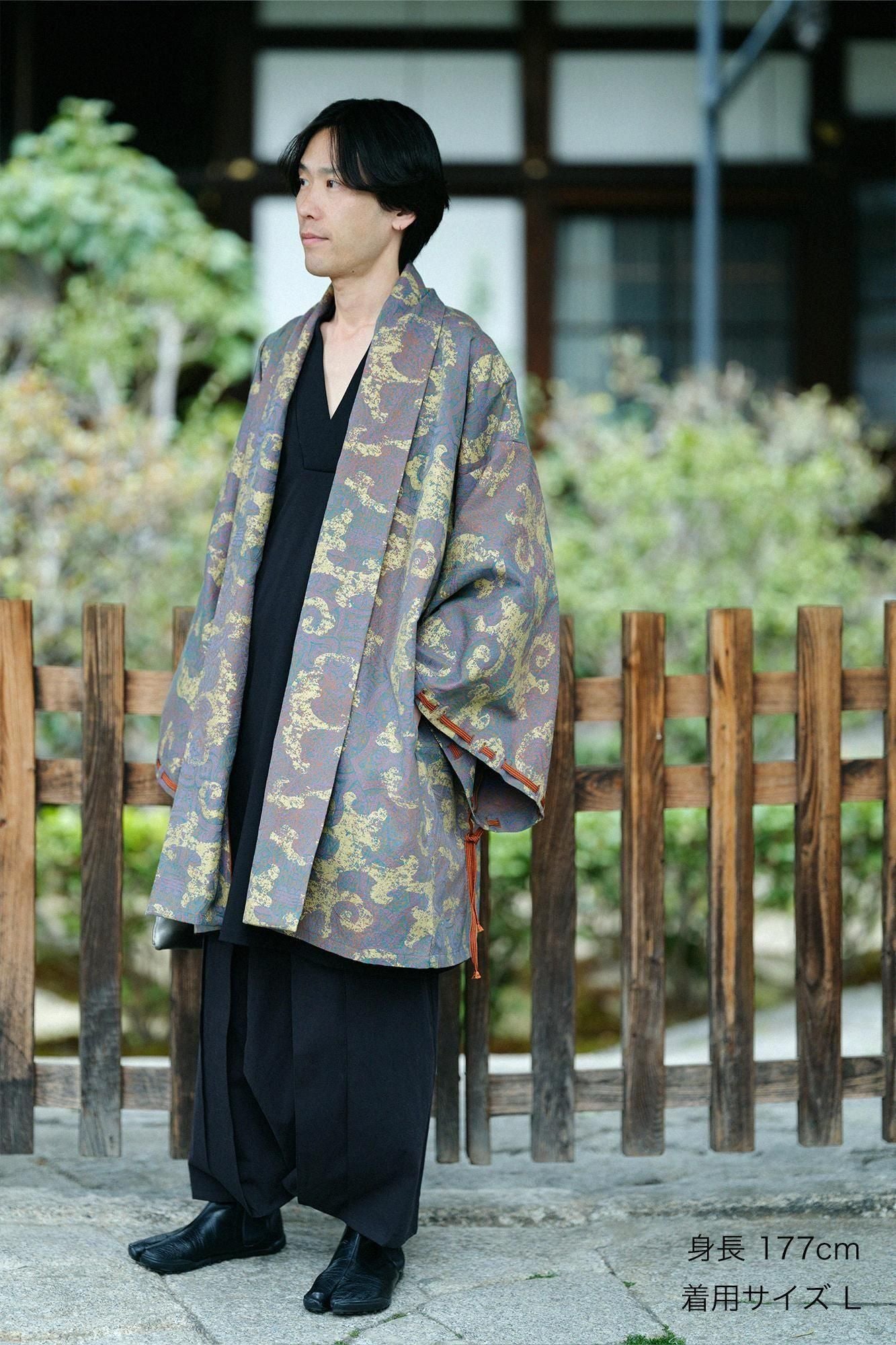 Jacquard Rectangular Sleeve Coat Short Single Layer / Raging Billows Era Iridescent Color