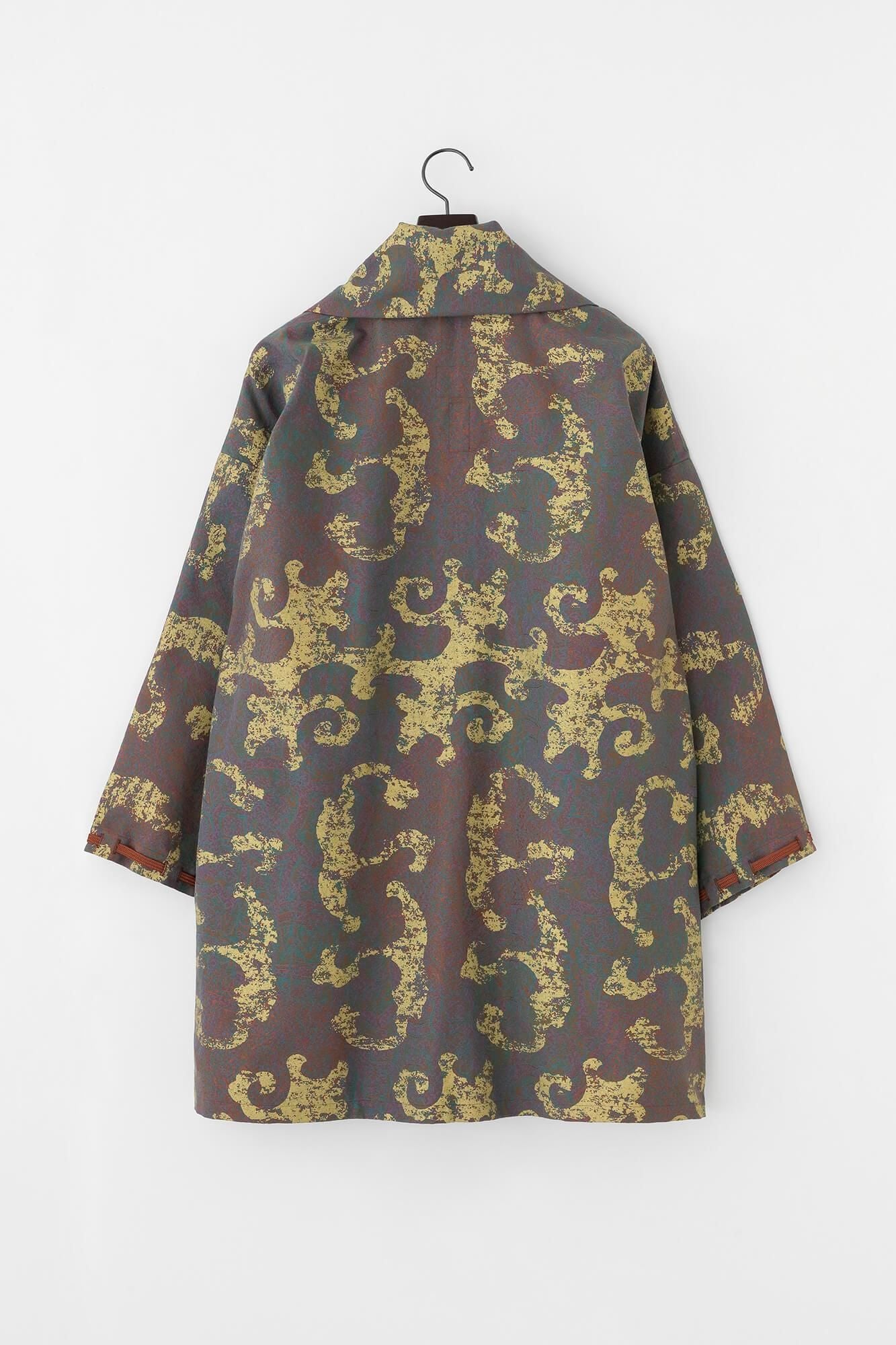 Jacquard Rectangular Sleeve Coat Short Single Layer / Raging Billows Era Iridescent Color