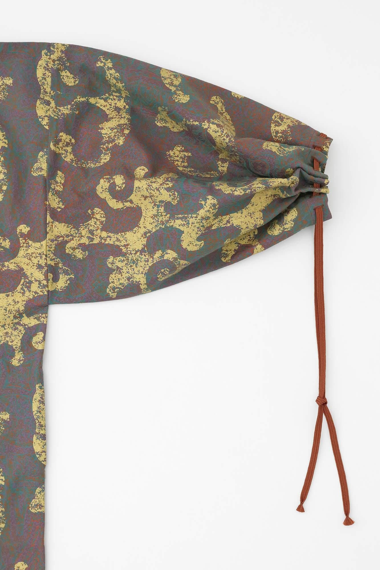 Jacquard Rectangular Sleeve Coat Short Single Layer / Raging Billows Era Iridescent Color