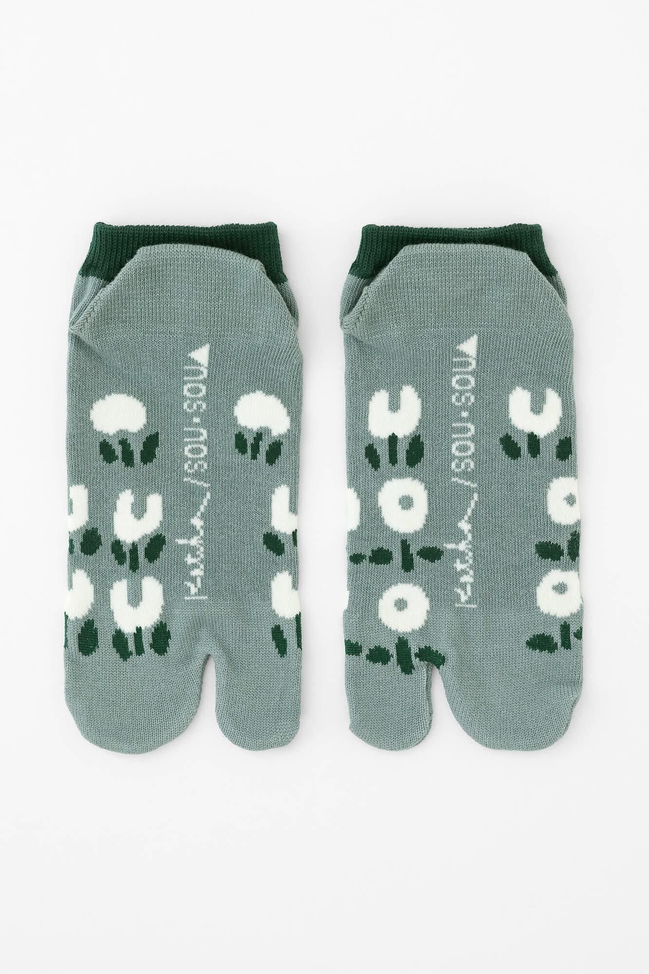 在塔比袜(长度约) /开花的下(男人和女人)