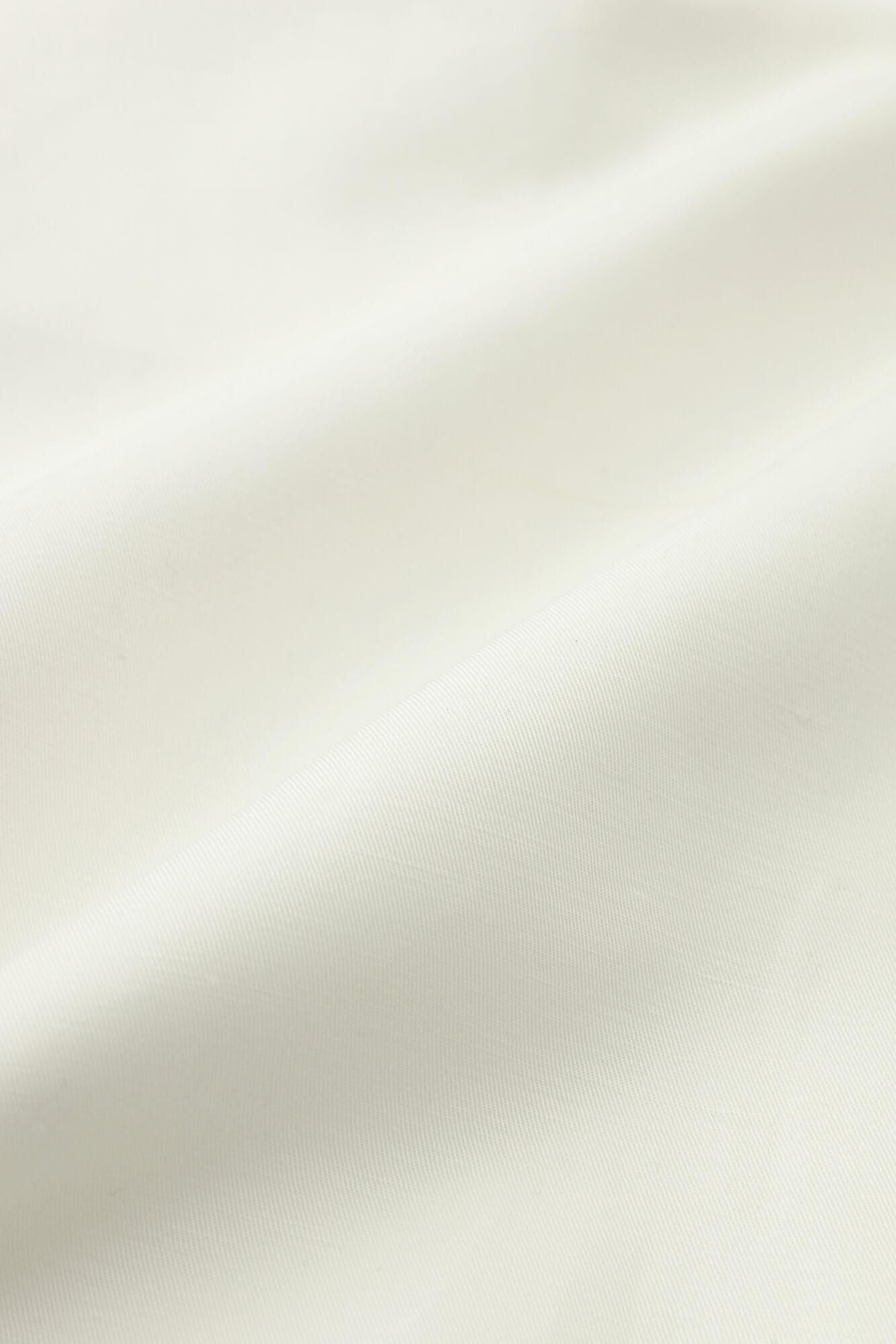 棉麻紡 斜紋織 二褶闊腿褲 蕾/白色