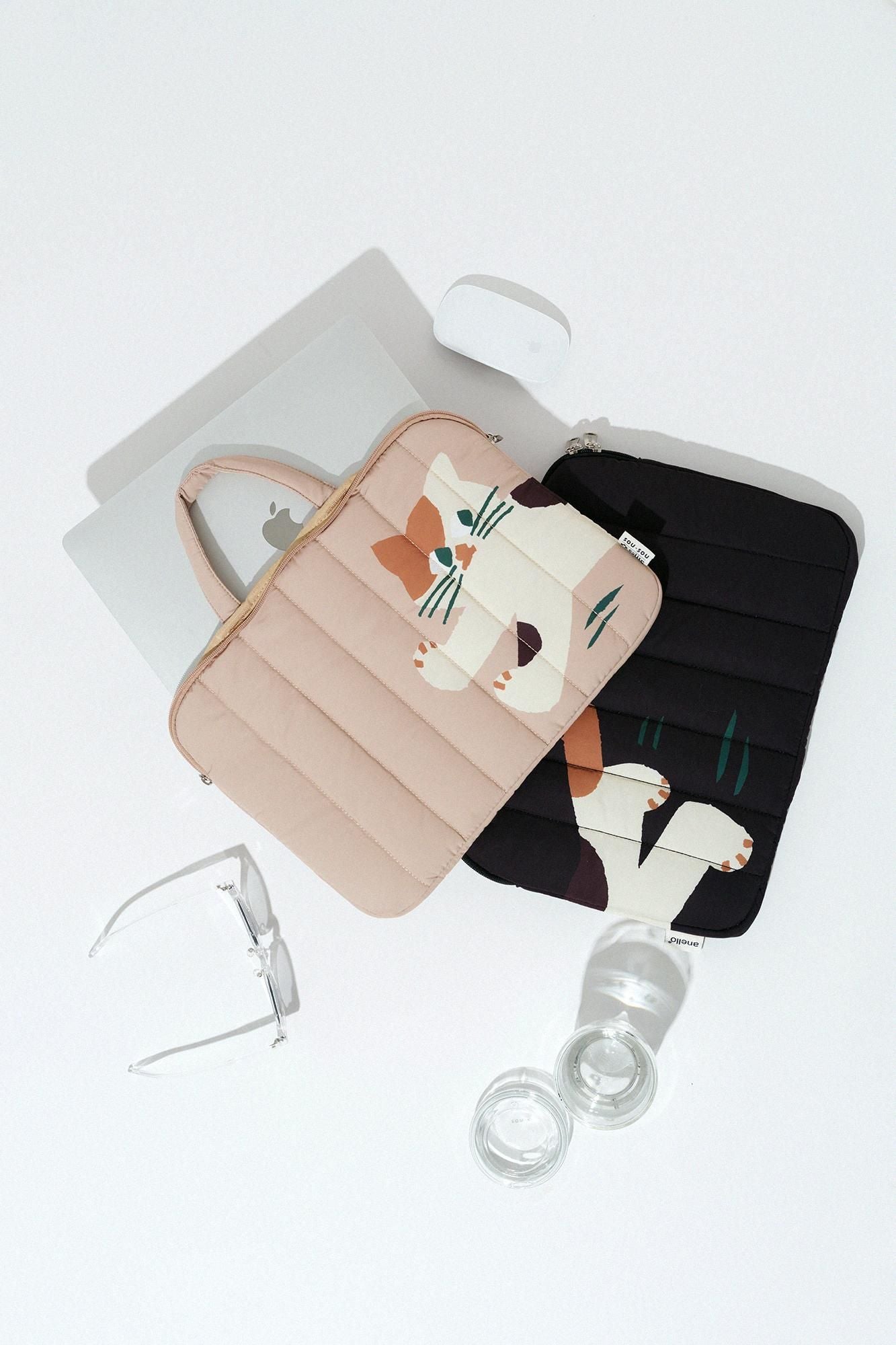 SOU・SOU×誠品書店 PCポーチ/三毛猫 ベージュ