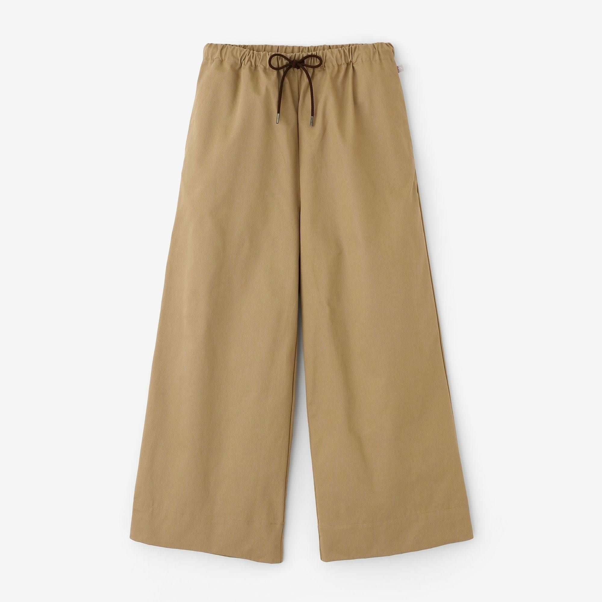 [まつ] net限定】高密度チノクロス ワイドパンツ／黄枯茶（きがらちゃ）