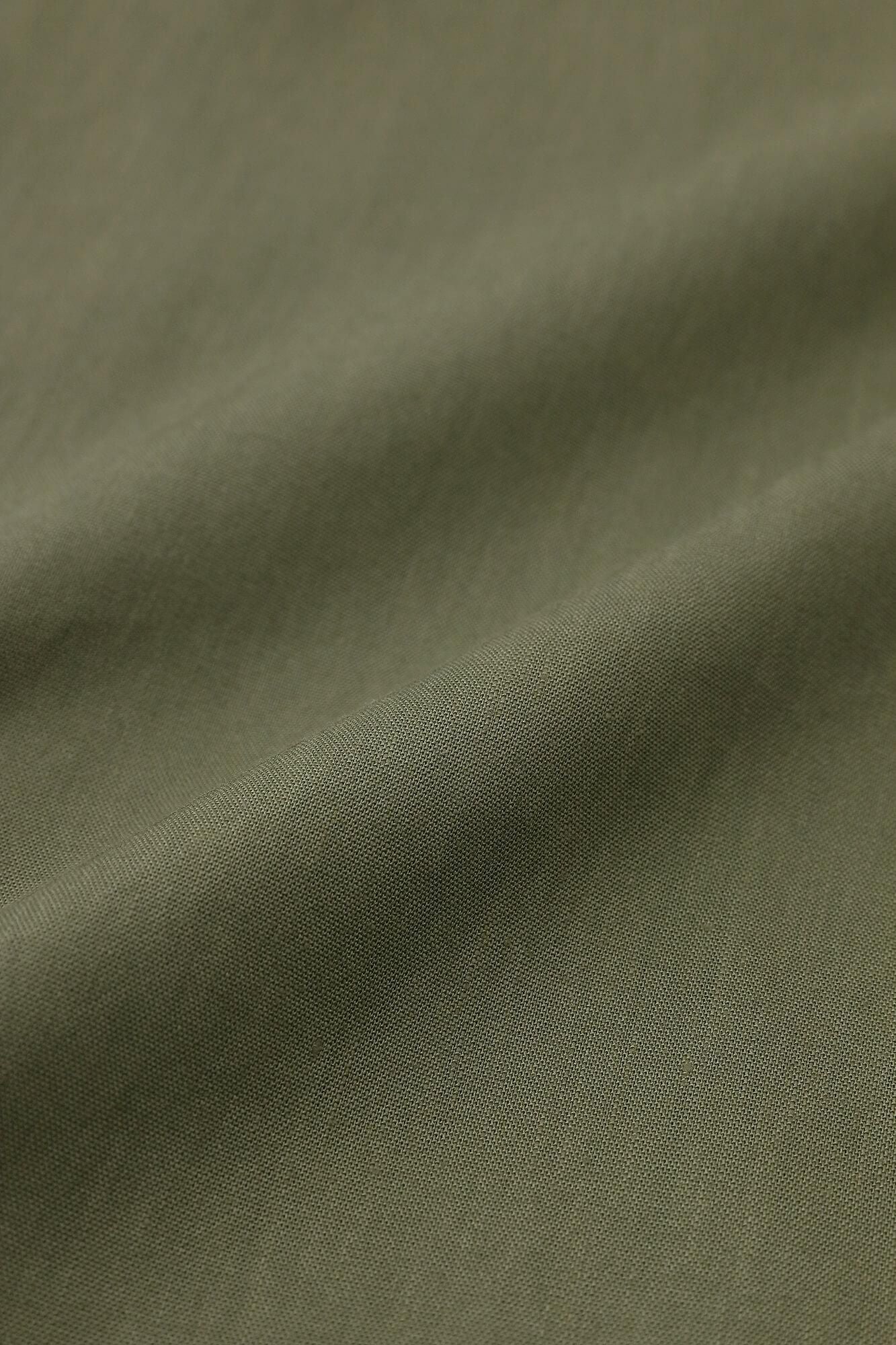 Linen-Rayon Blend Shinshu Haori Mid-length Single Layer / Olive Green