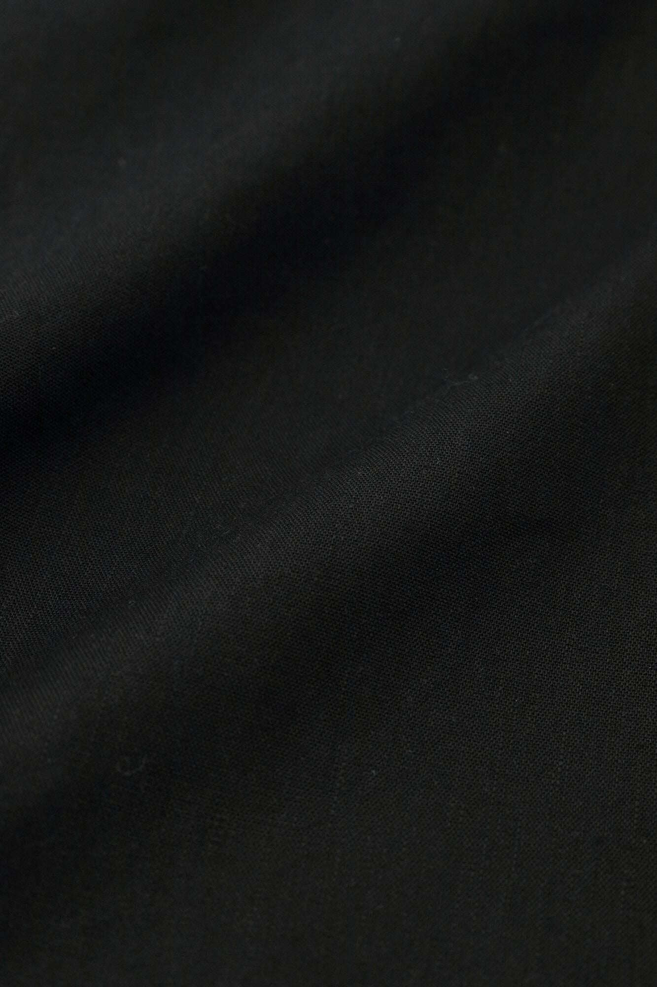 Linen-Rayon Blend Shinshu Haori Mid-length Single Layer / Black