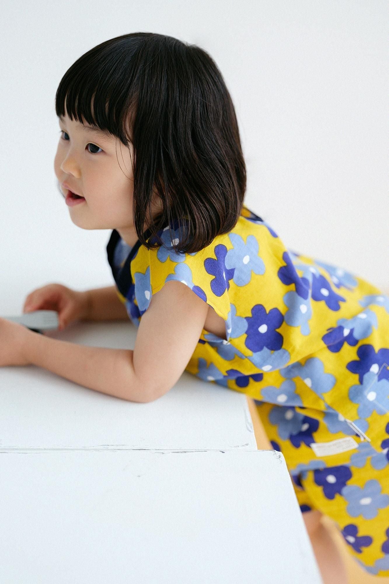 ●伊勢木棉方形上衣/疊花 小