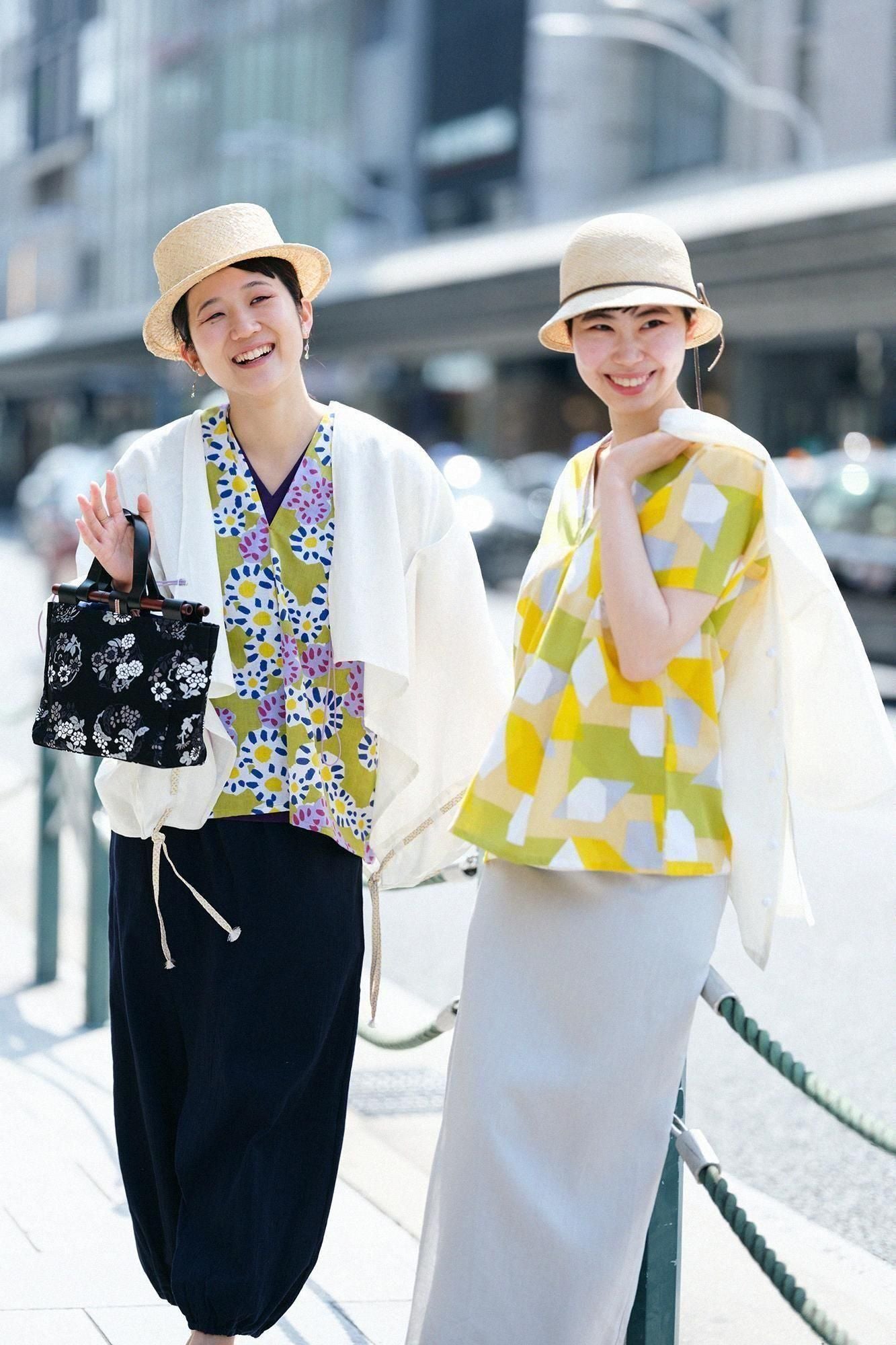 【官網限定】伊勢木棉 文 方形上衣 拼接/菊花開花