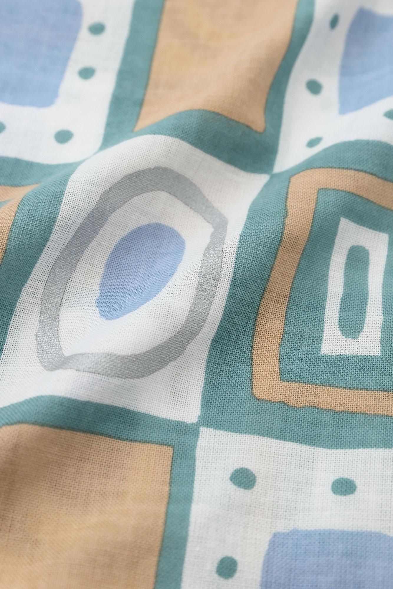 伊勢木棉 文 方形上衣 拼接/王牌