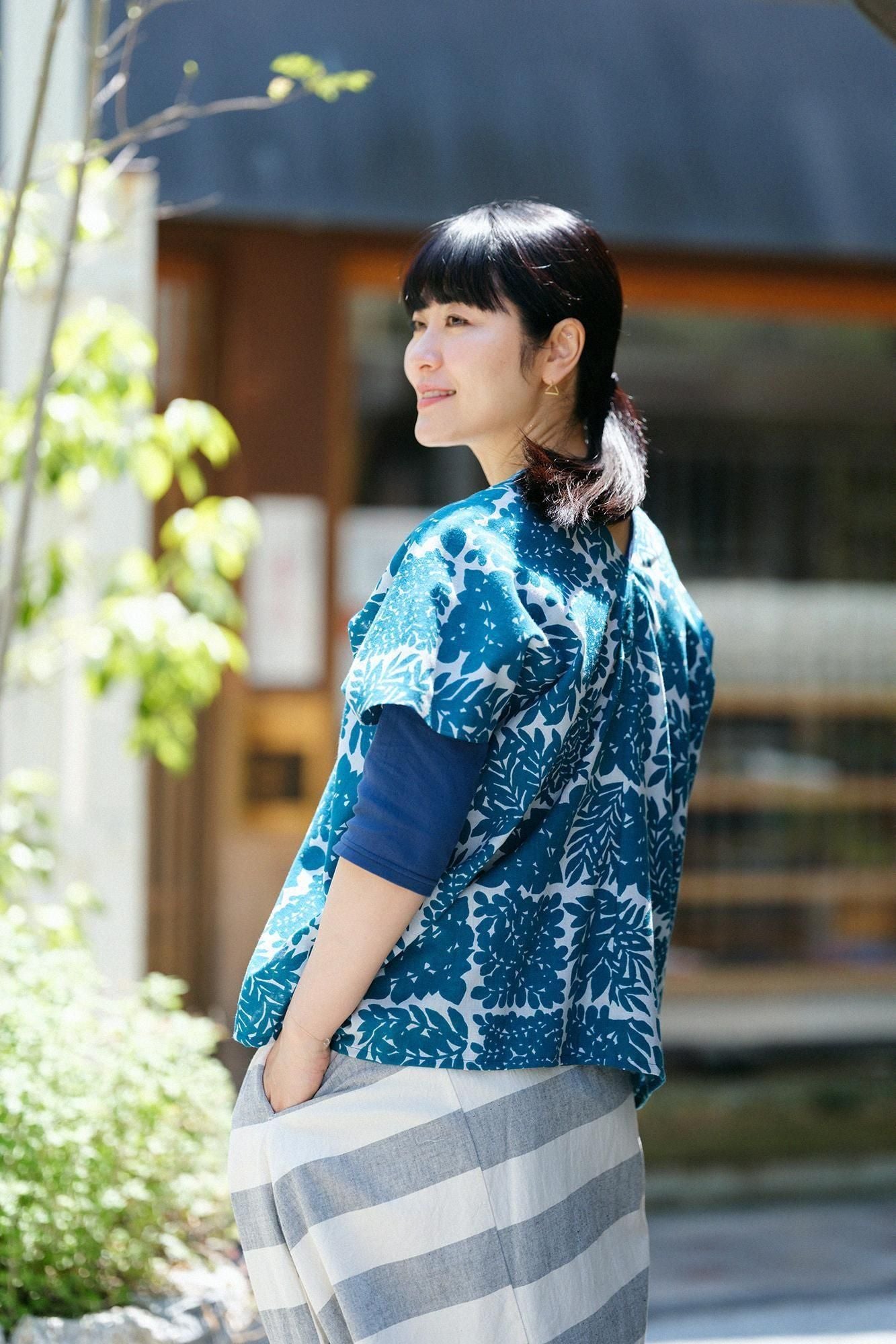 伊勢木棉 文 方形上衣 拼接/花市松