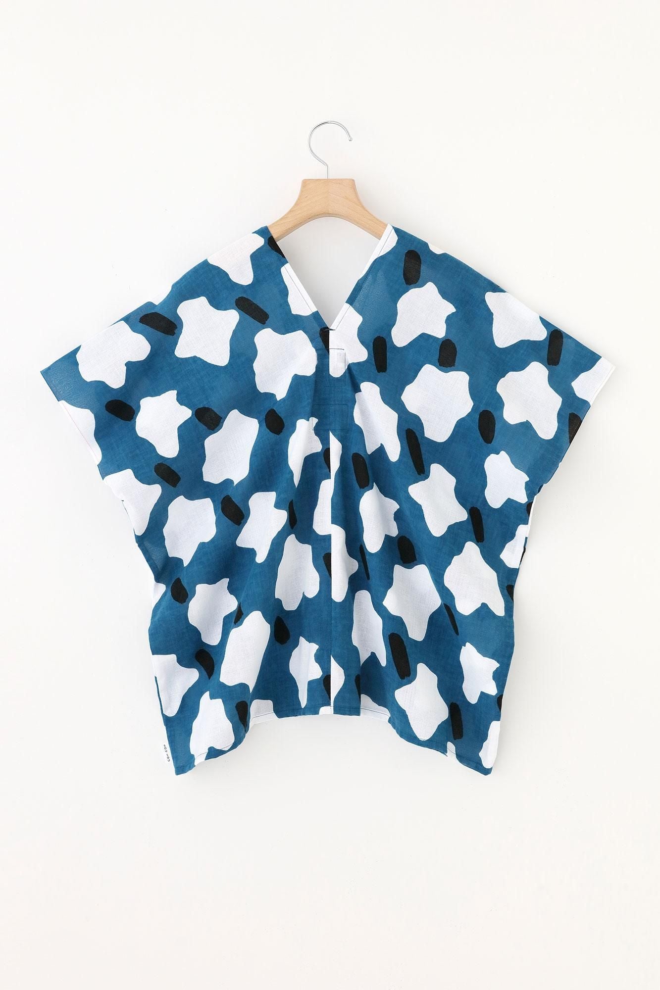 伊勢木棉 文 方形上衣 拼接/棉花糖