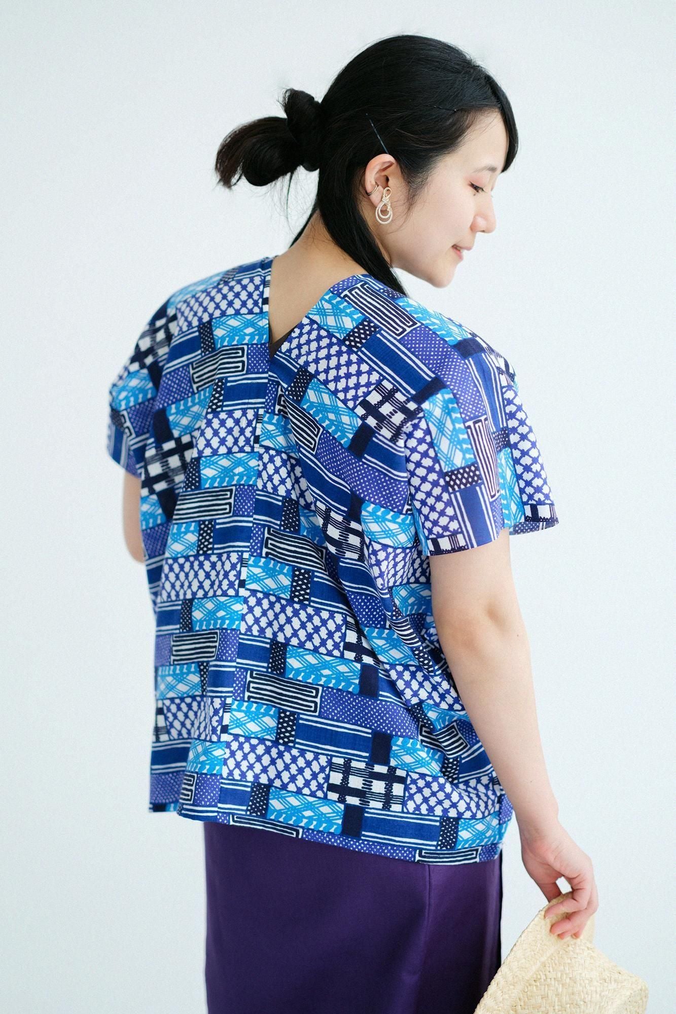 Ise-Baumwolle, Muster, quadratisches Gewand, zweiteilig/Yosegizaiku