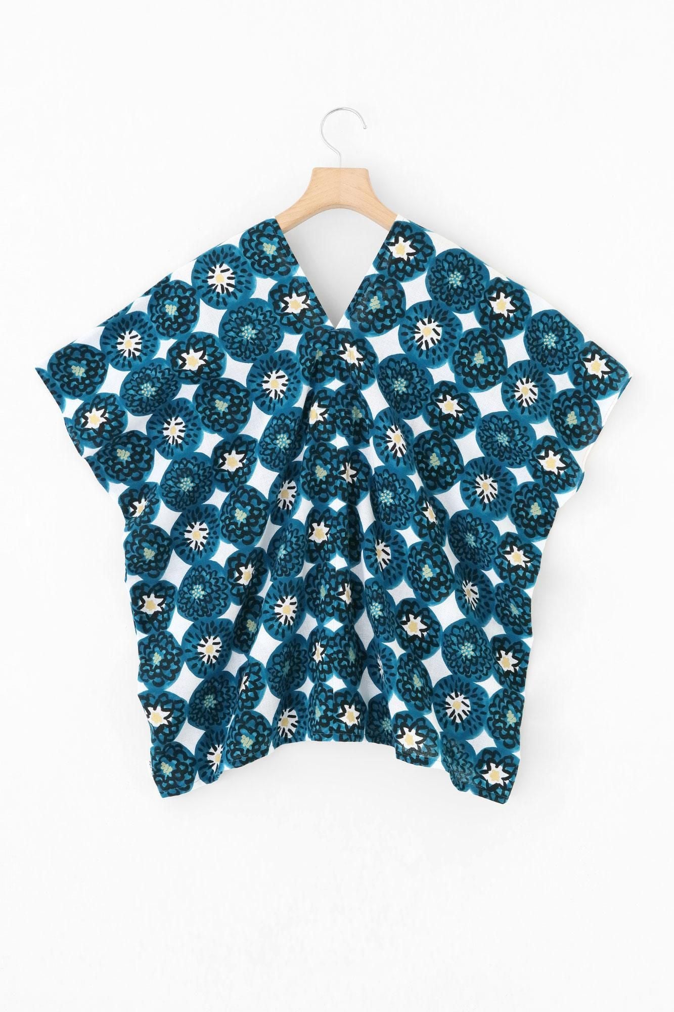 伊勢木棉 文 方形上衣 拼接/寒菊