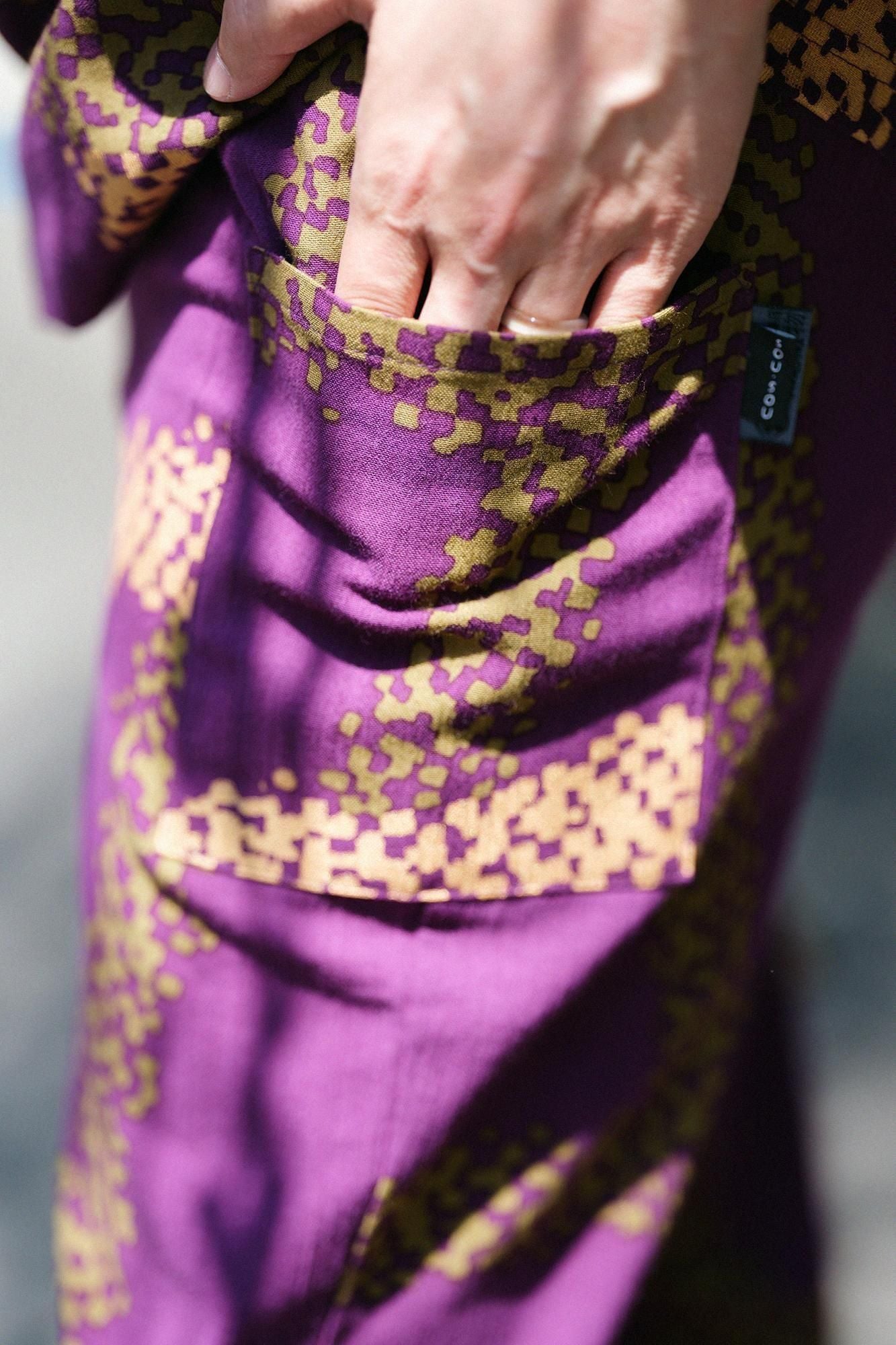 Chizimi Cotton 20/20 Skinny Pants / Tied-up Bluish Purple