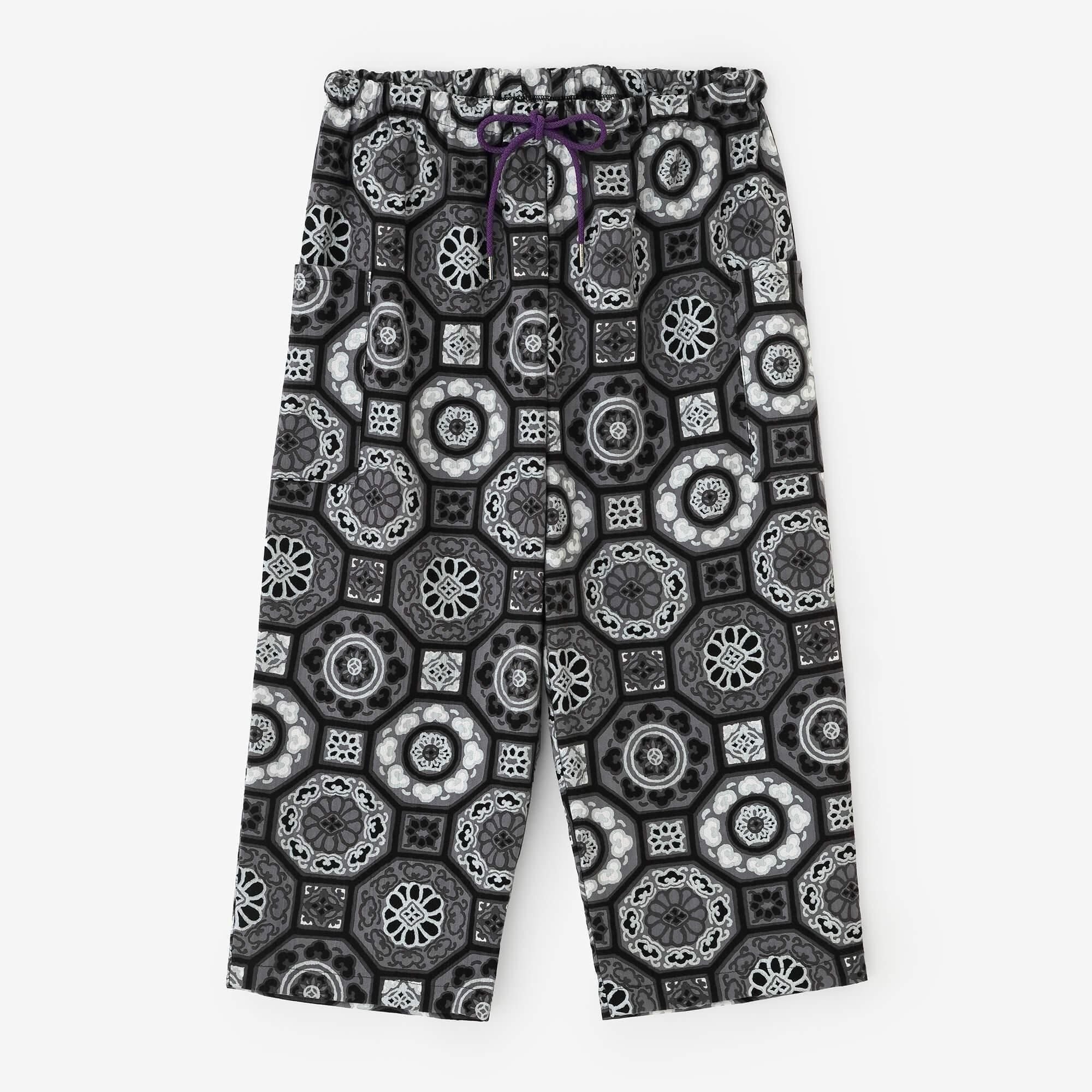 高島縮棉 20/20細腿褲/華麗黑色