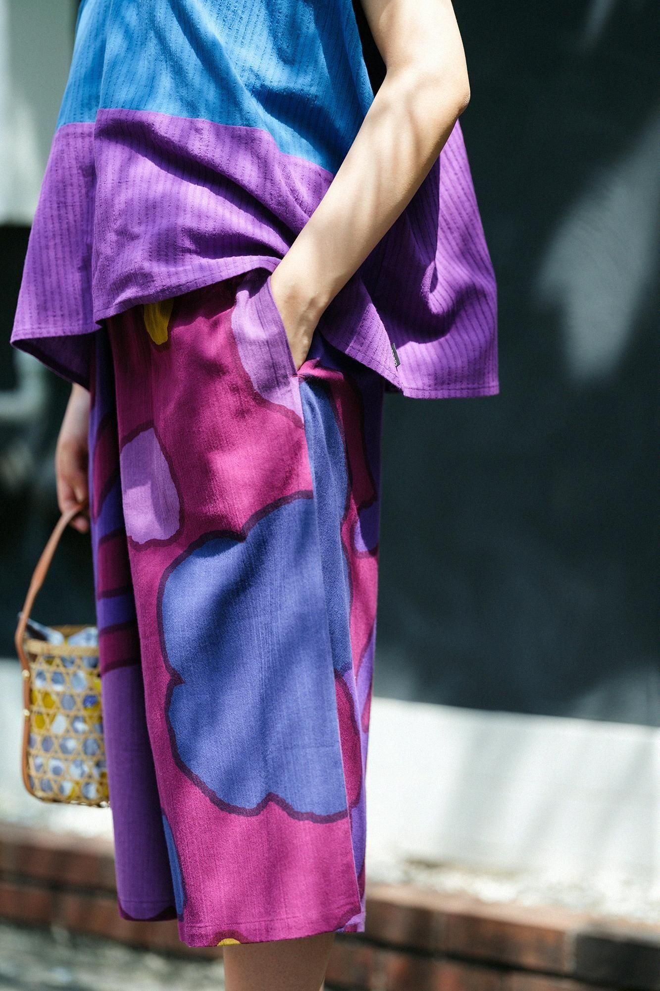 高島縮棉 20/20闊腿褲 短版/茁壯