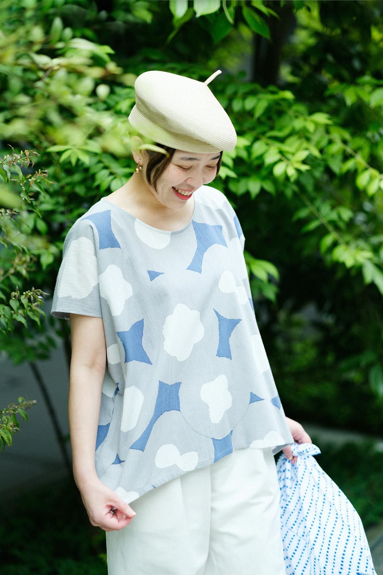 高島縮棉 20/20方形上衣/憐愛