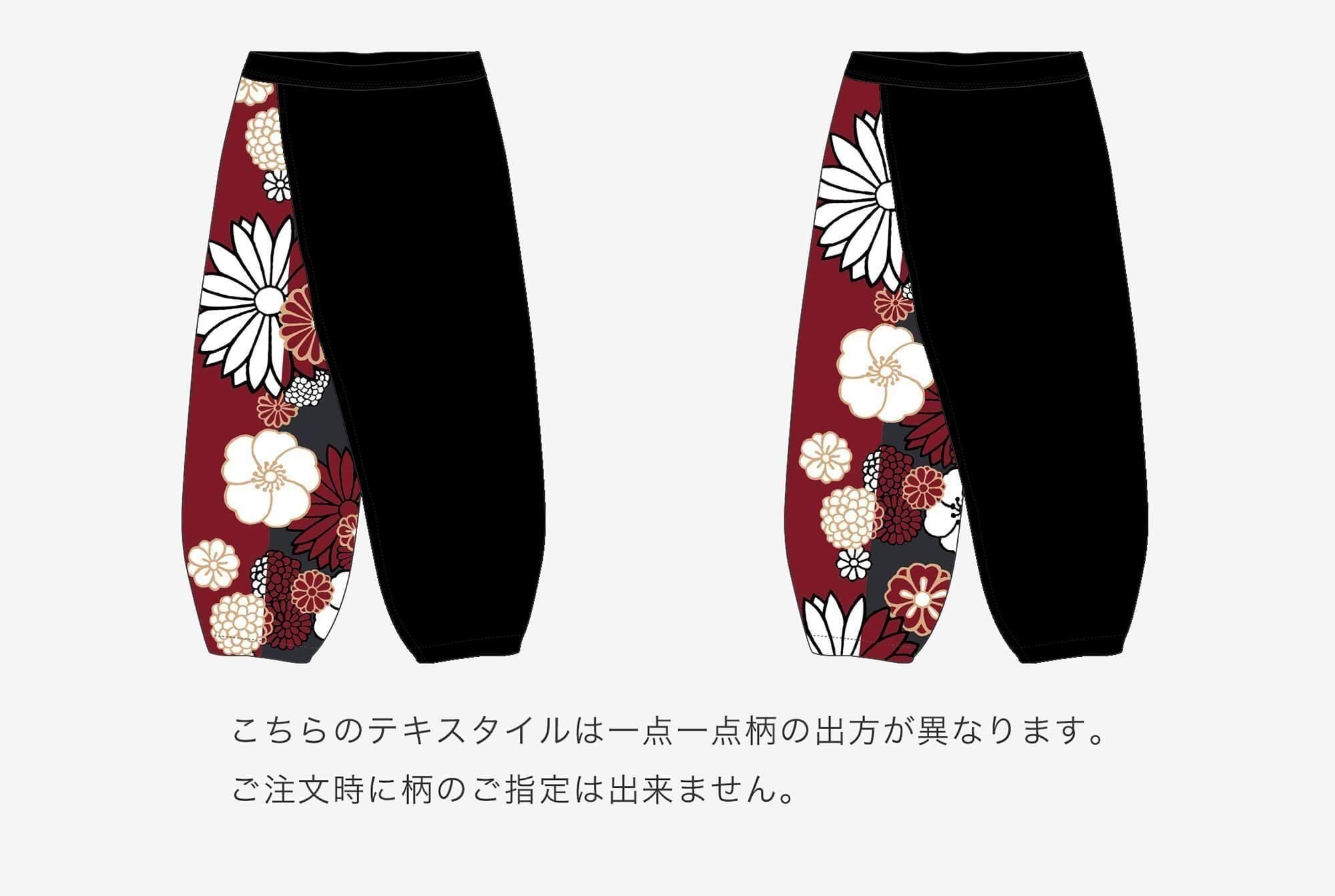 高島縮棉 20/20手柄寛衣下 和裝褲雙色/黑色×金襴緞子2