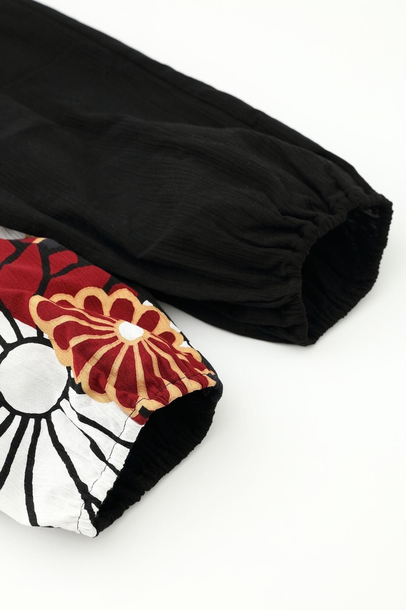 高島縮棉 20/20手柄寛衣下 和裝褲雙色/黑色×金襴緞子2