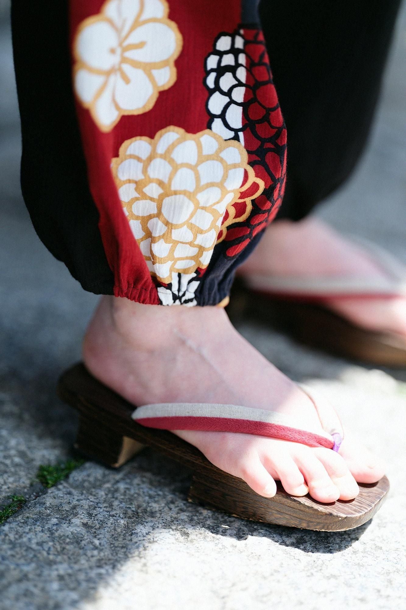 高島縮棉 20/20手柄寛衣下 和裝褲雙色/黑色×金襴緞子2